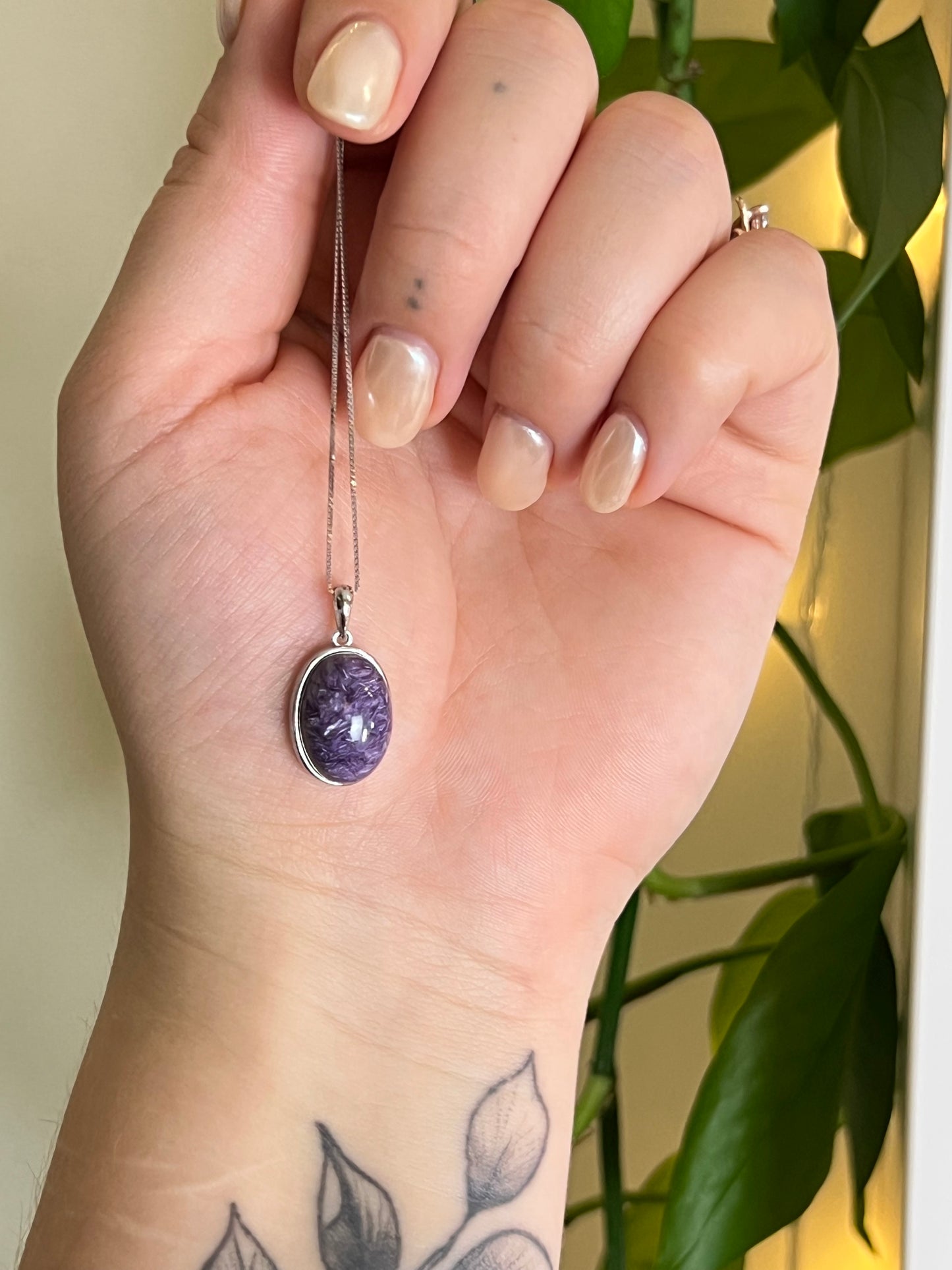 Charoite 925 Sterling Silver Necklace