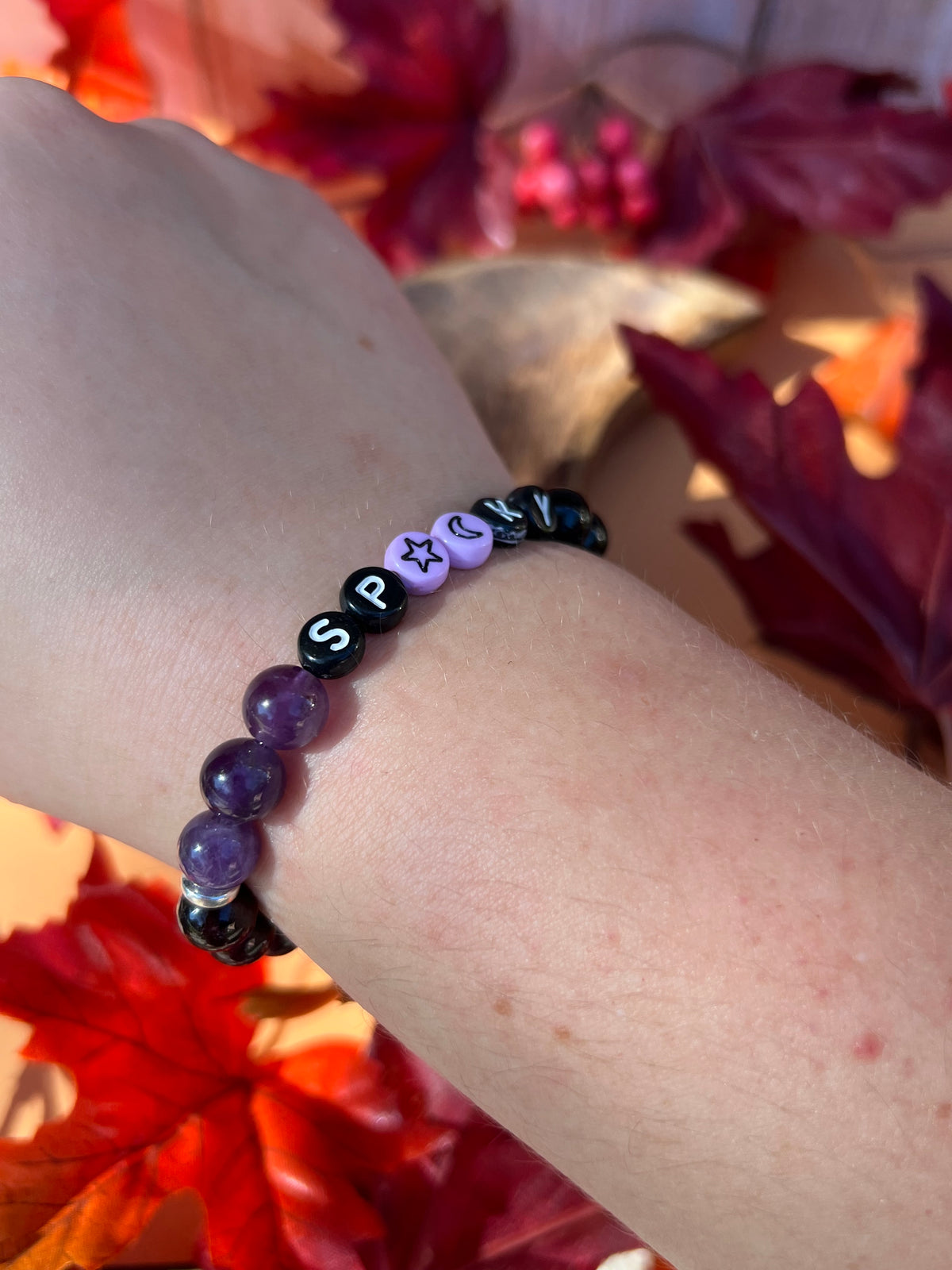 Spooky Amethyst Garnet and Tourmaline Bracelet