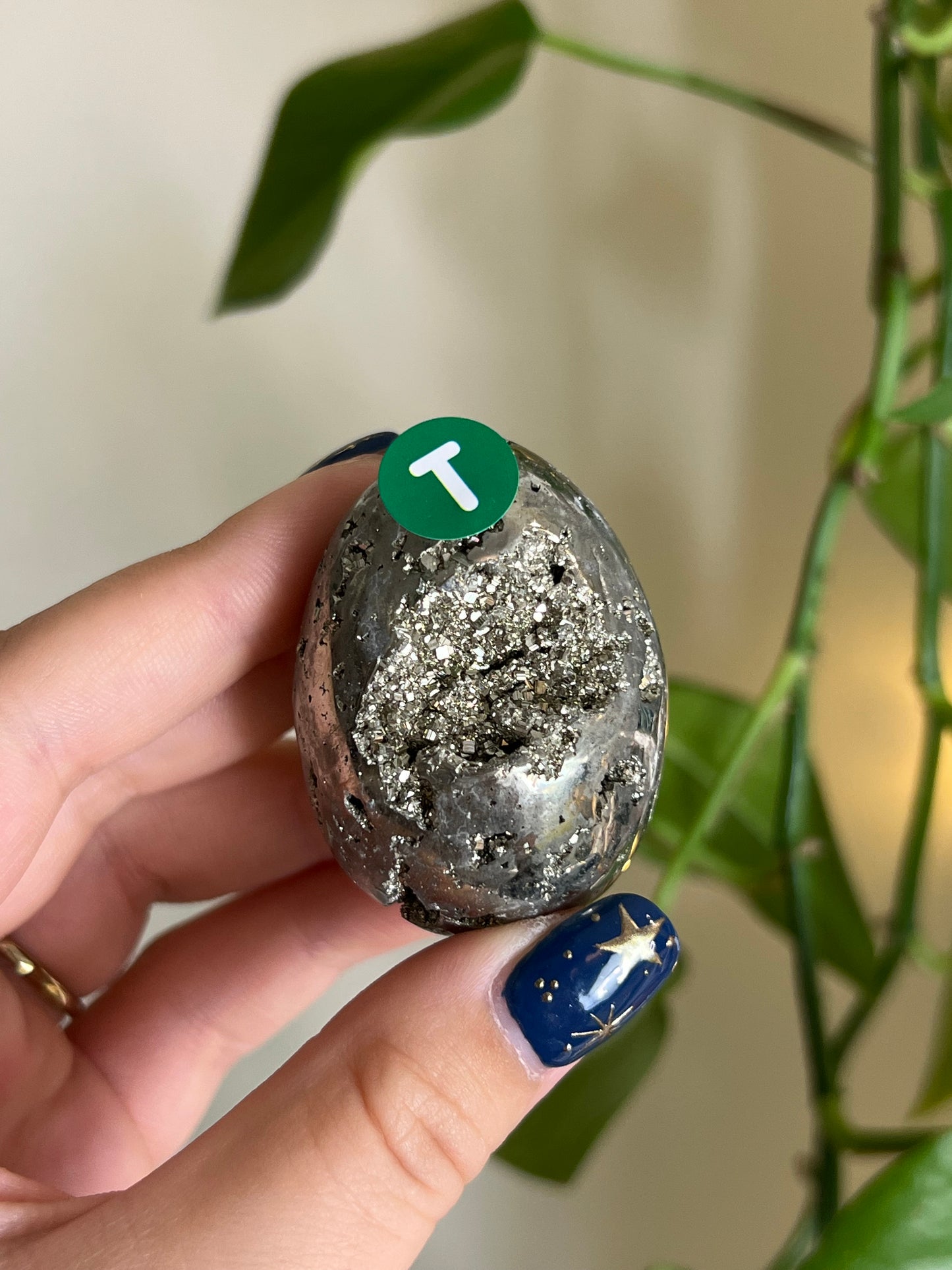 Druzy Pyrite Egg - T