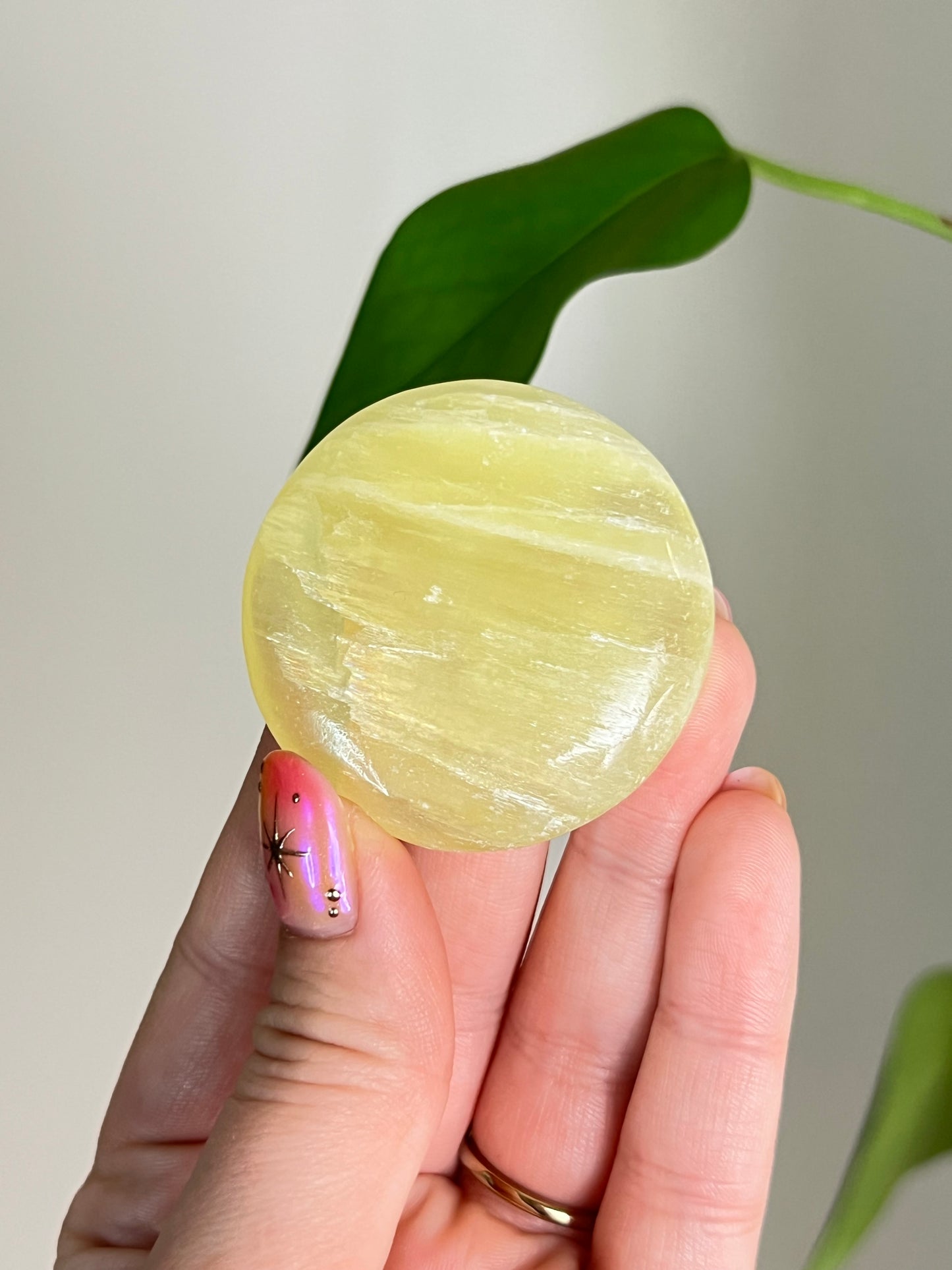 Lemon Calcite Small Flat Stone