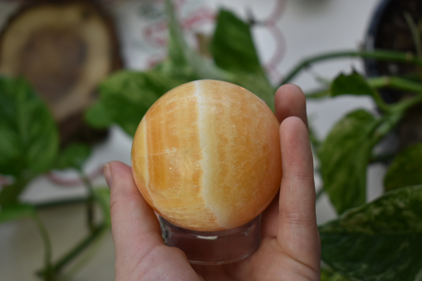 Orange Calcite Sphere Large