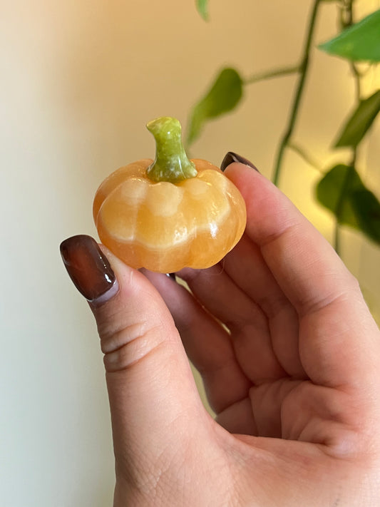 Orange Calcite + Jade Pumpkin