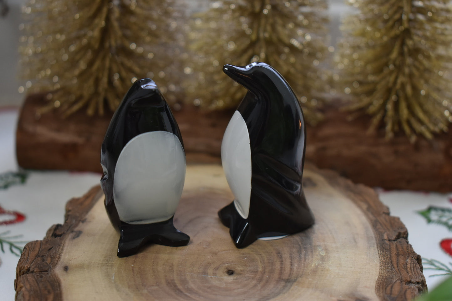 White & Black Aragonite Penguin