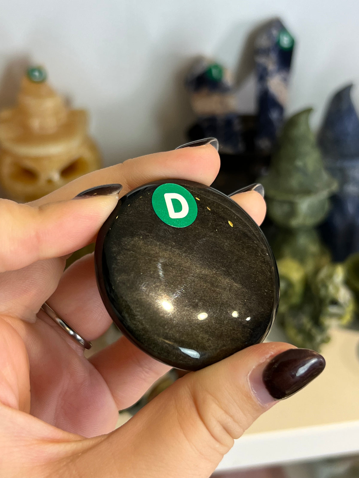 Gold Sheen Obsidian Flat Stone - D