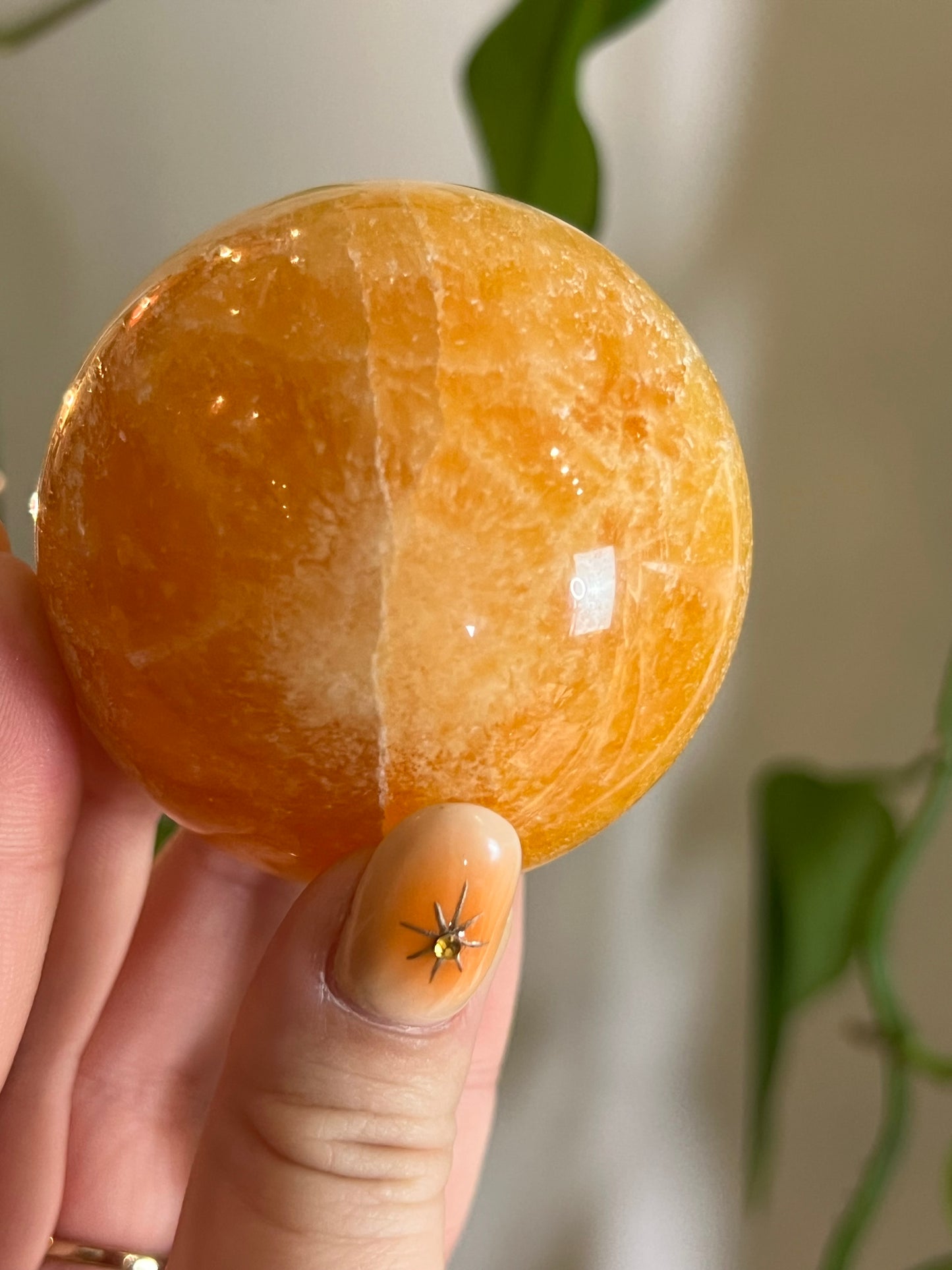 Orange Calcite Sphere A