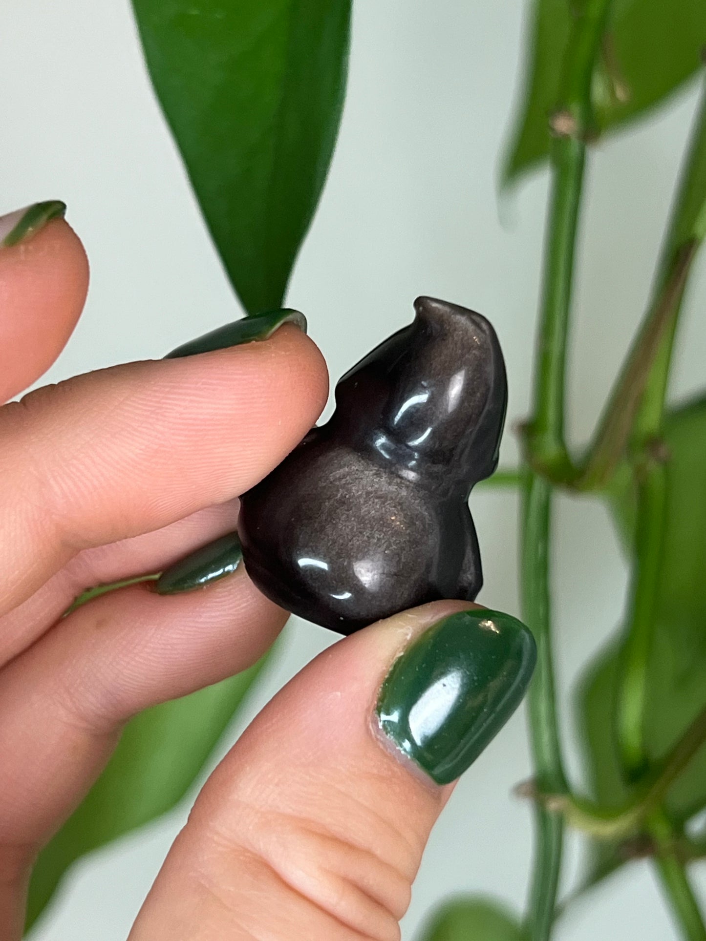 Silver Sheen Obsidian Snowman