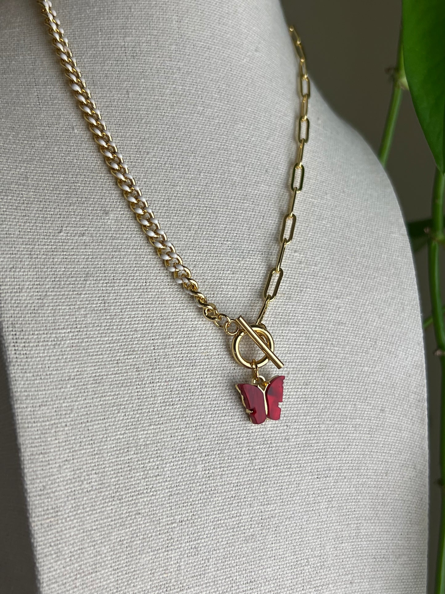 Red Butterfly Necklace