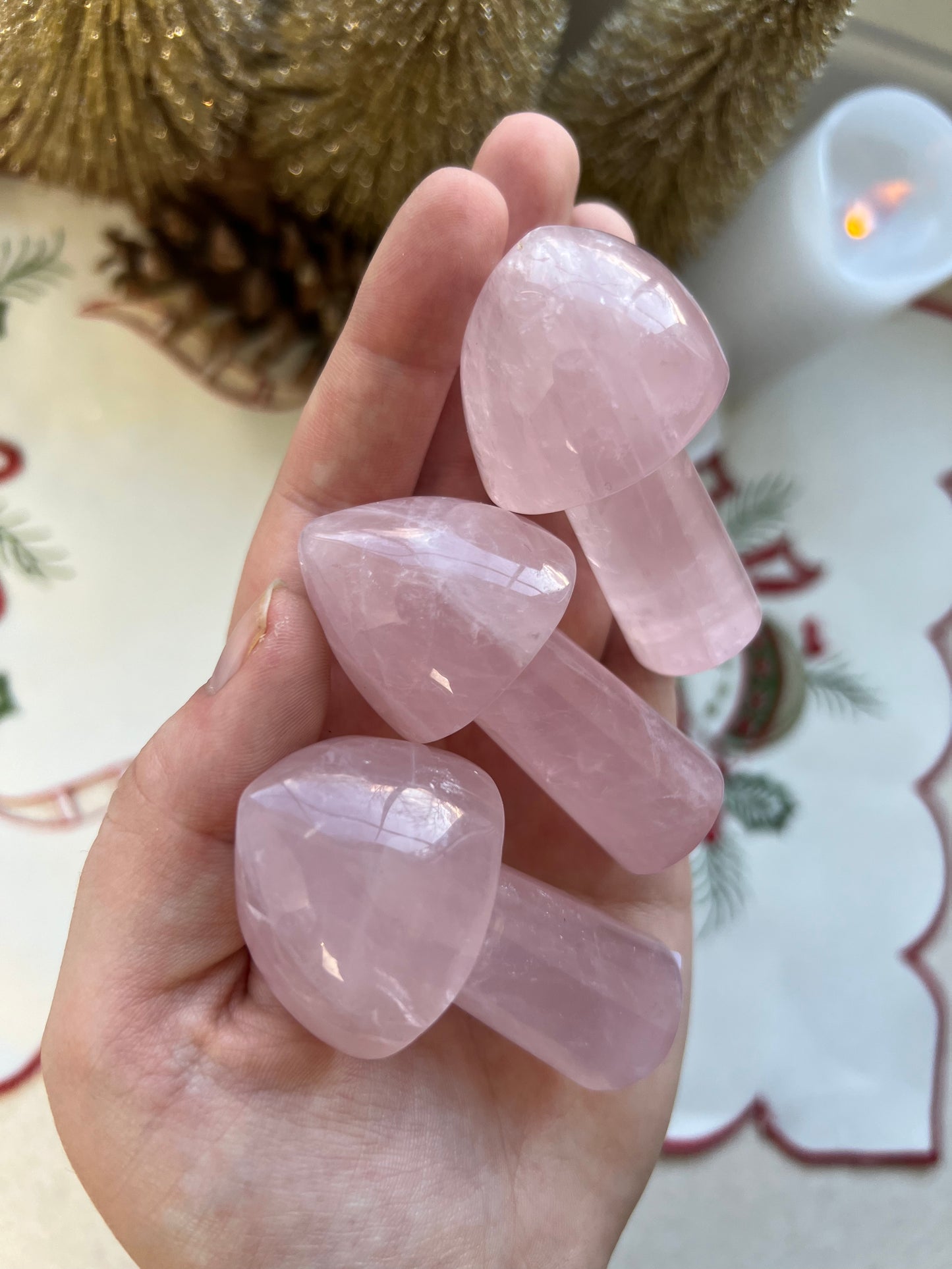 Rose Quartz Mushrooms
