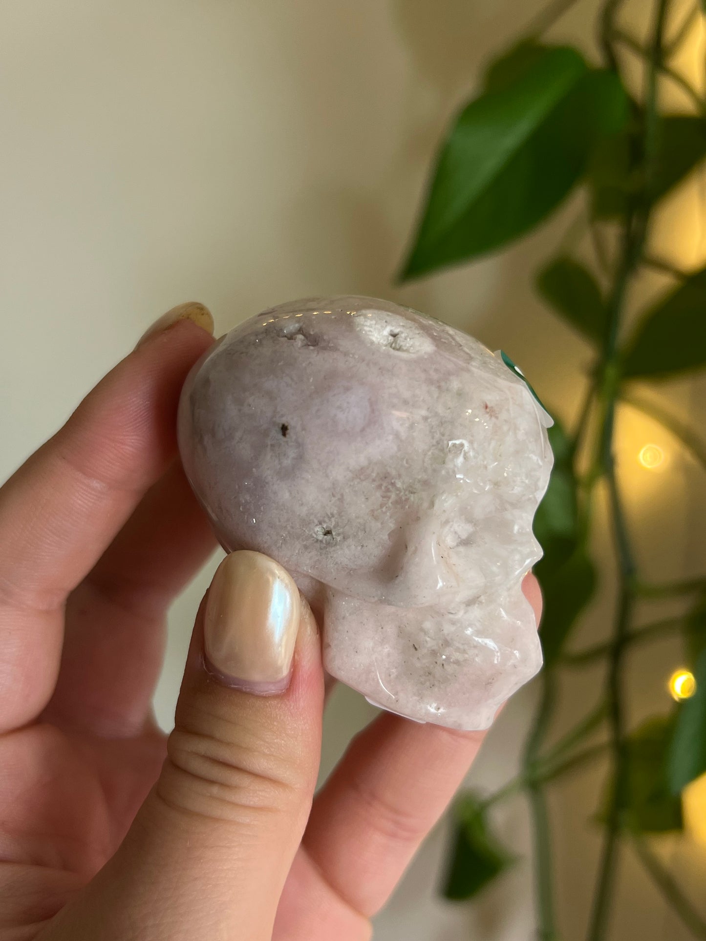 Pink Amethyst x Flower Agate Skull - Y