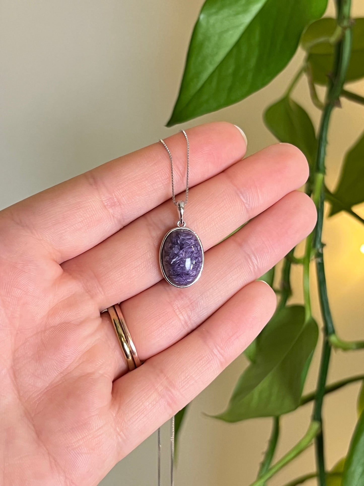 Charoite 925 Sterling Silver Necklace