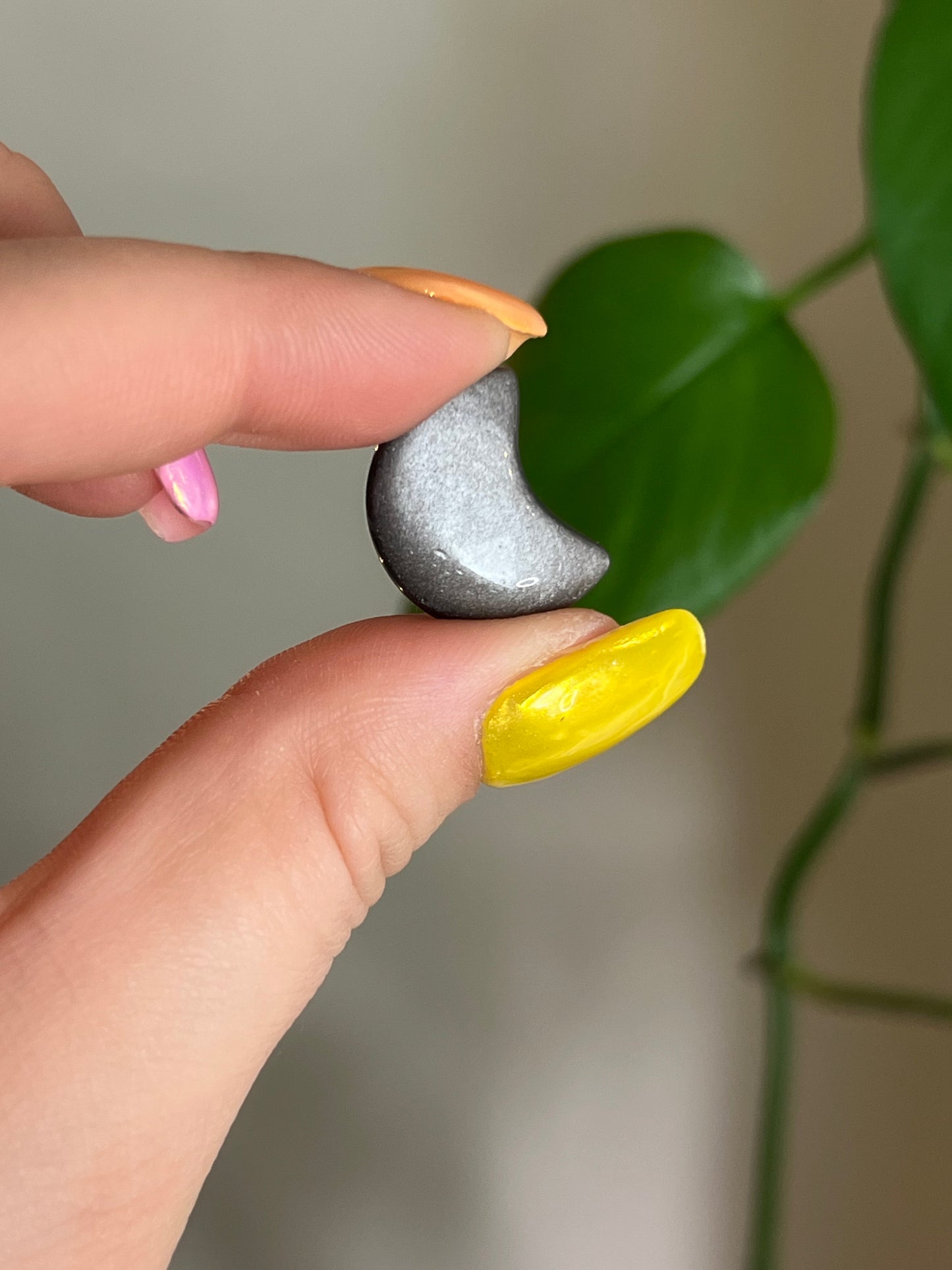 Small Silver Sheen Obsidian Moon