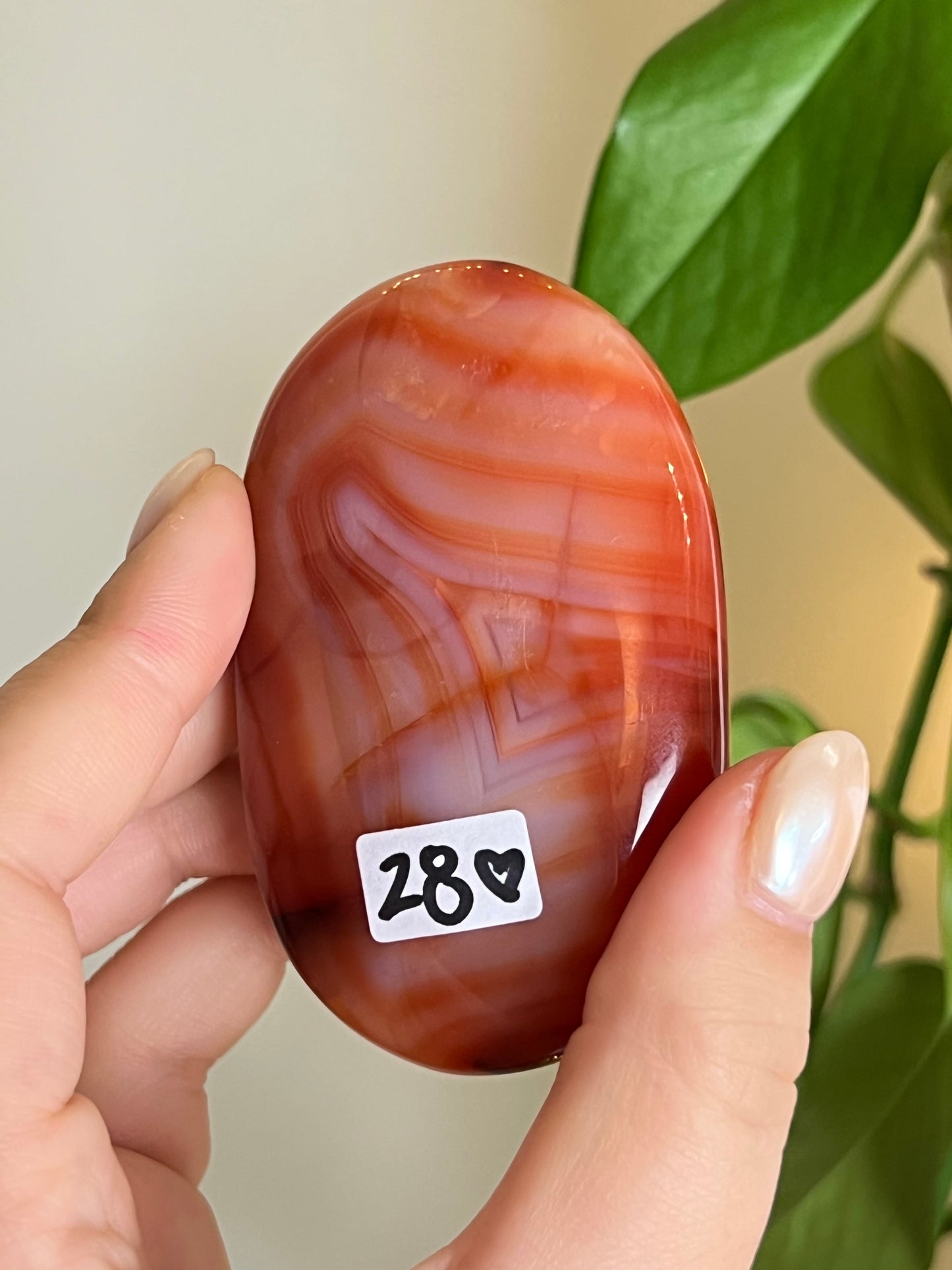 High Quality Carnelian Palm Stone B