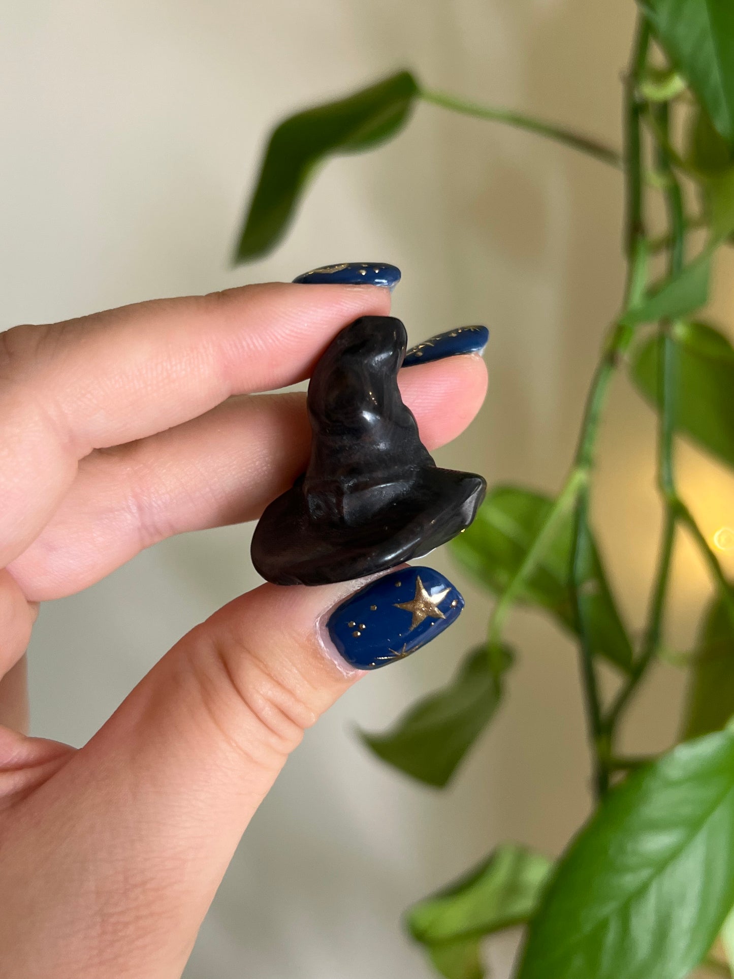 Black Obsidian Witch Hat