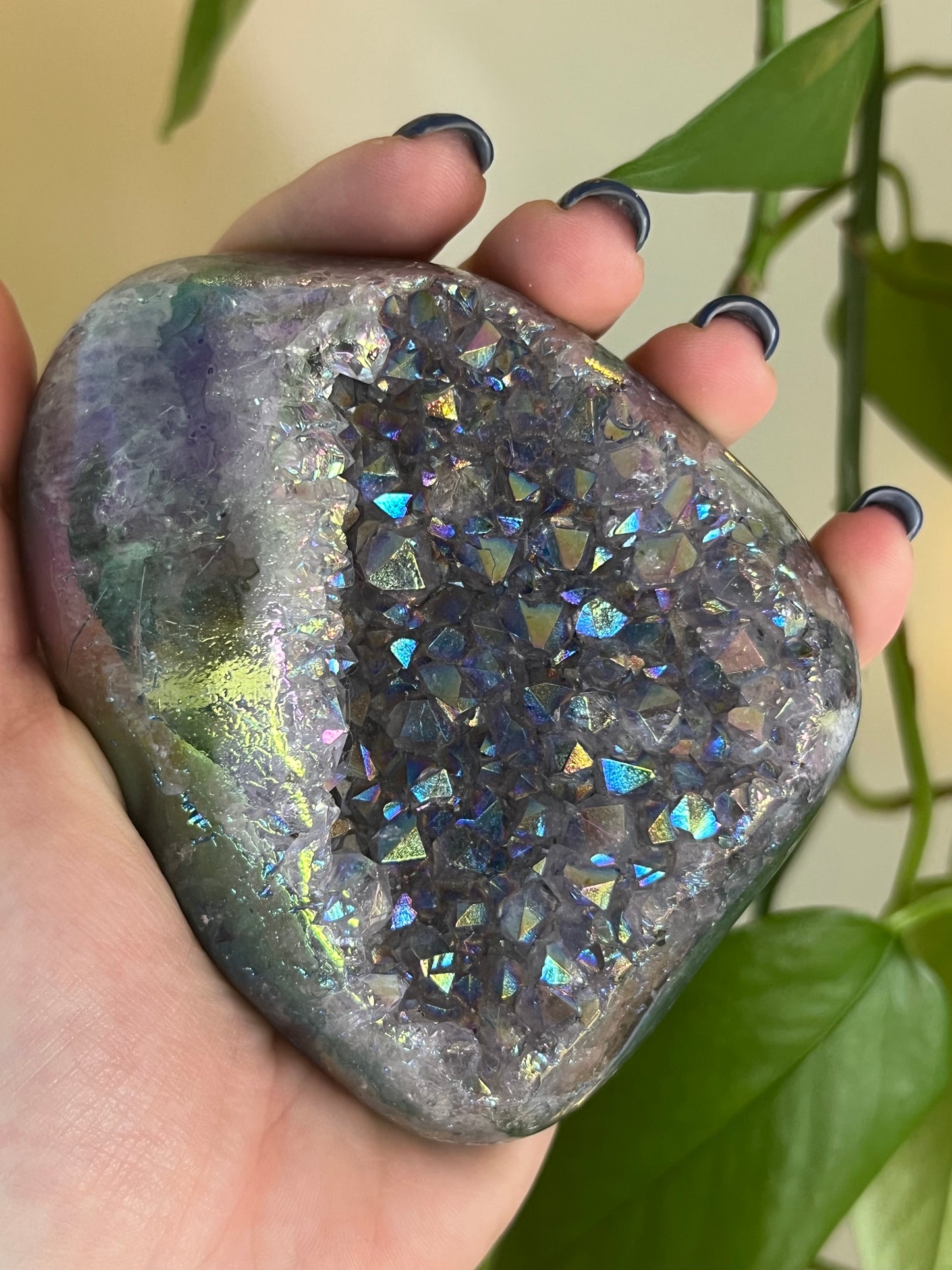 Aura Amethyst Cluster on Stand