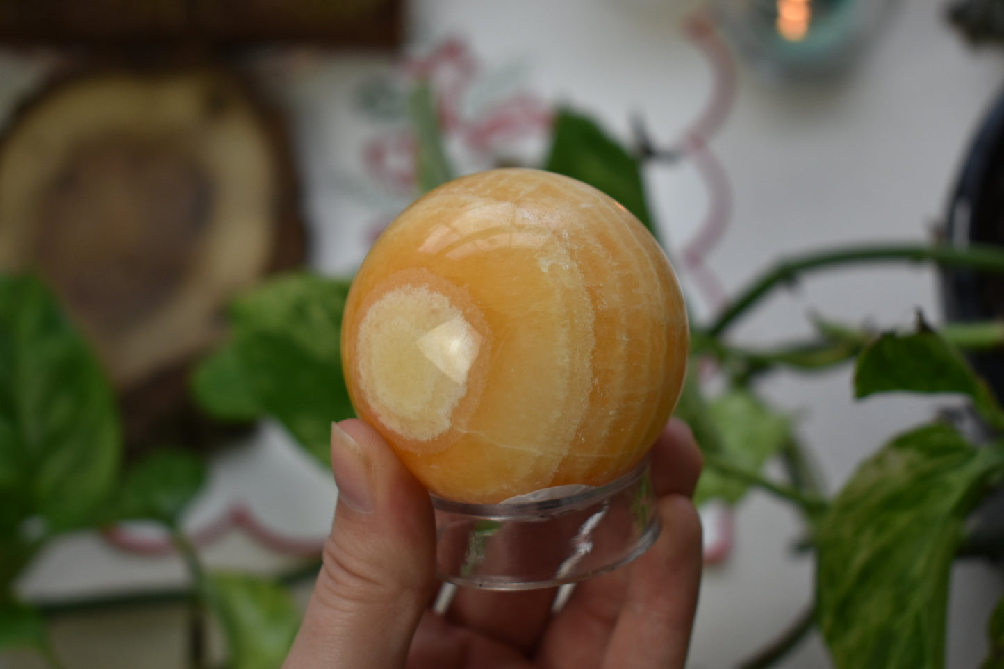 Orange Calcite Sphere Large
