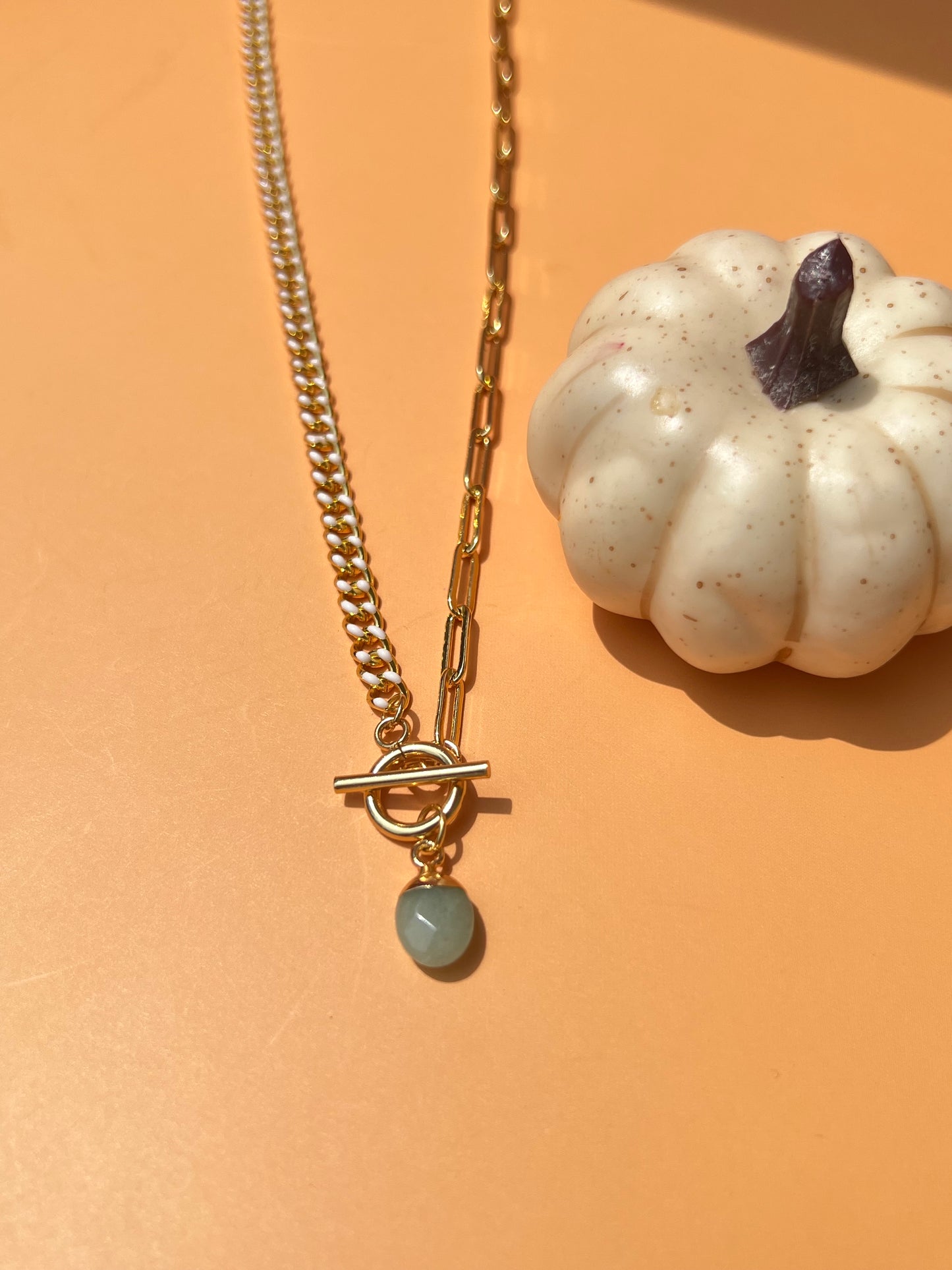 Green Aventurine Split Chain Necklace