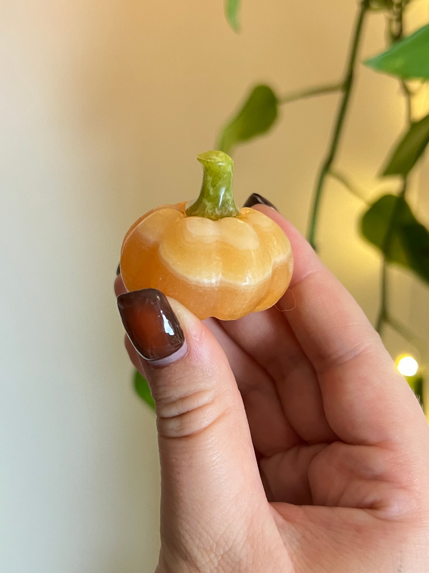 Orange Calcite + Jade Pumpkin