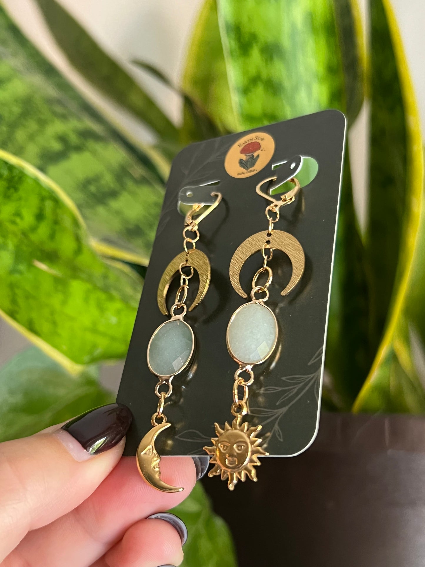 Green Aventurine Celestial Earrings