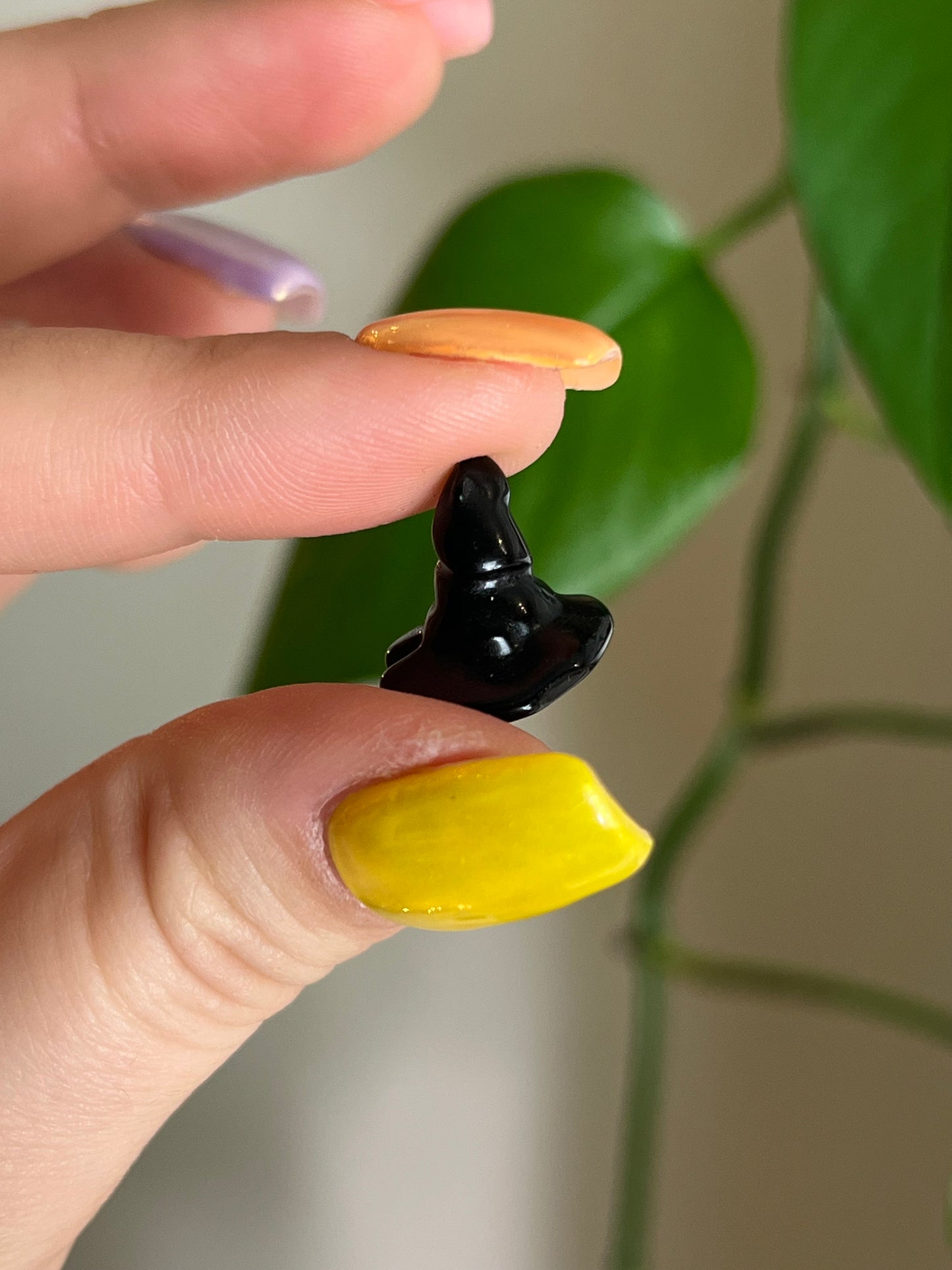 Mini Black Obsidian Witch Hat