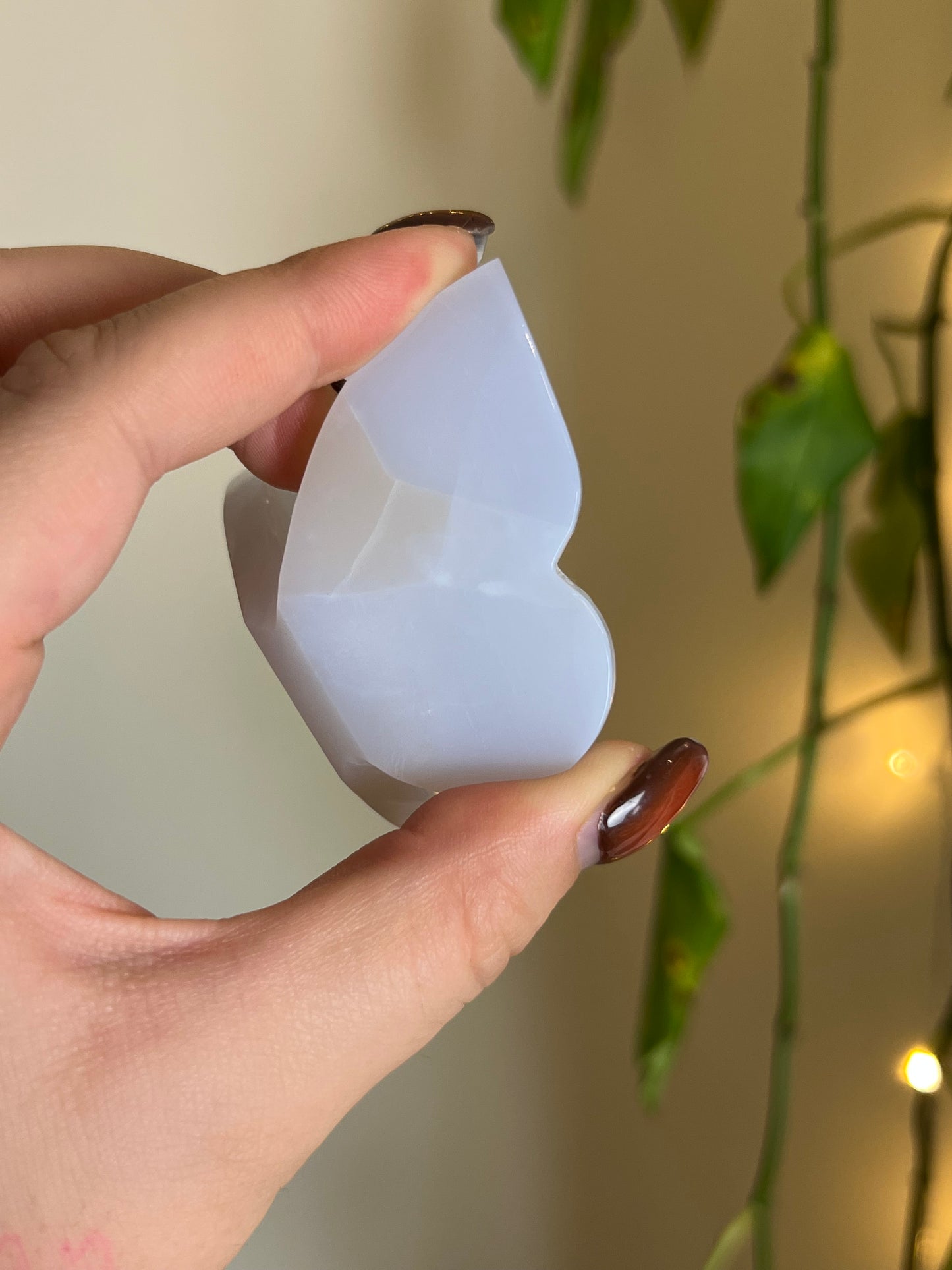Pastel Blue Chalcedony 3D Butterfly - E
