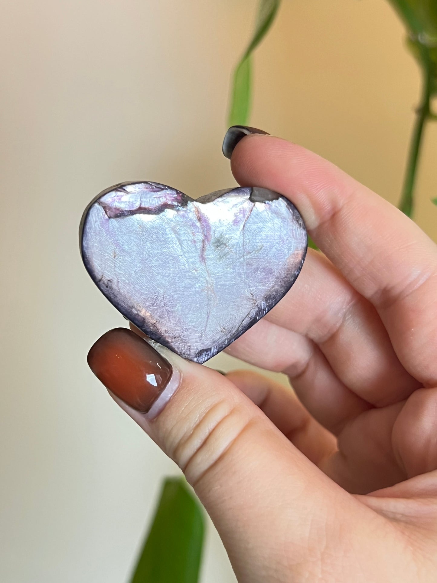 Flashy Lepidolite Heart - Medium