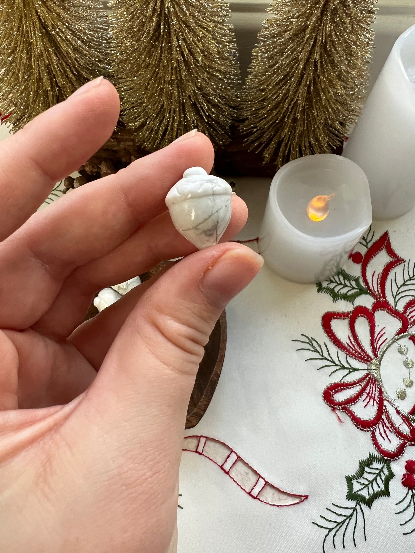 White Howlite Mini Acorn