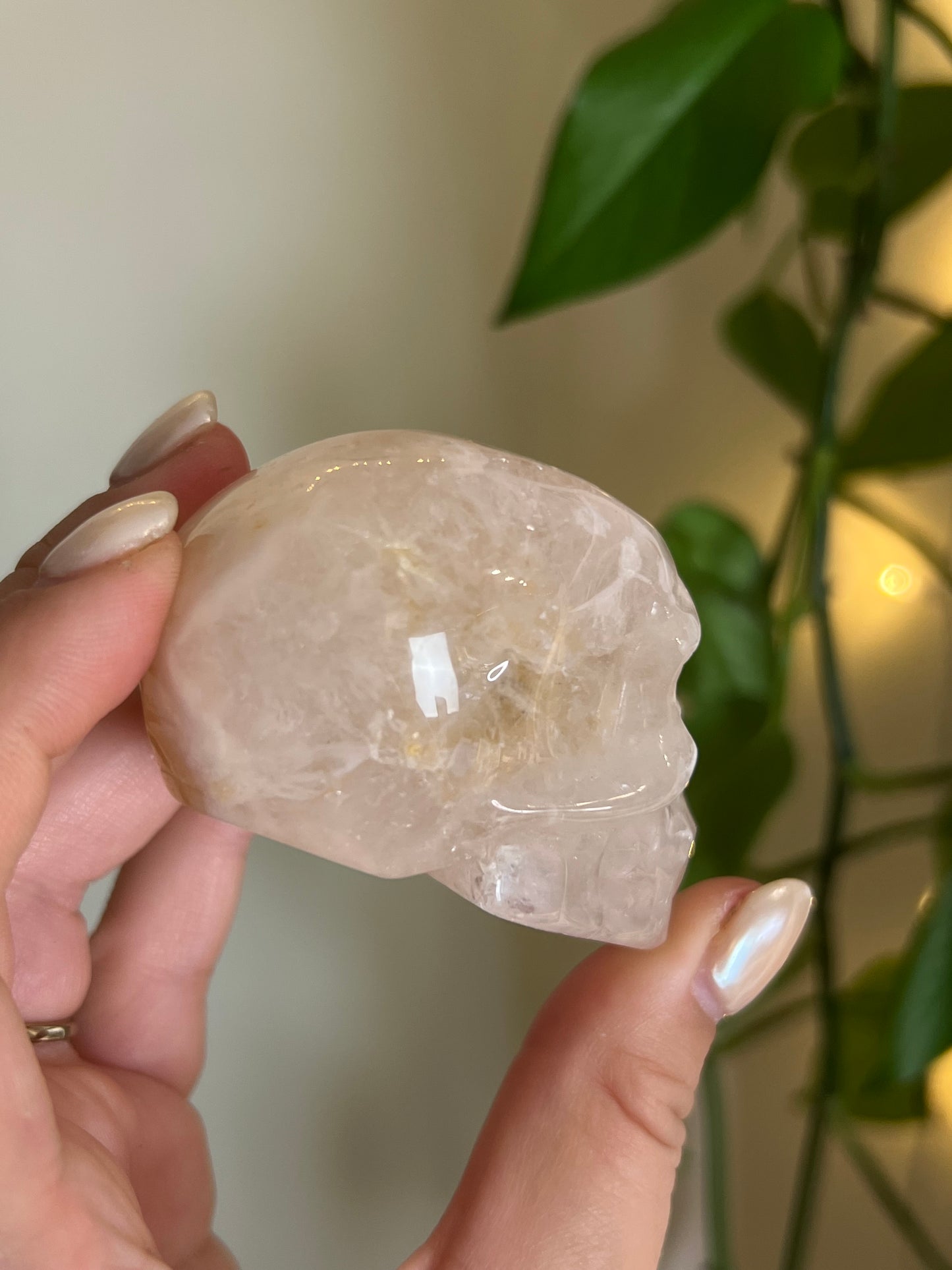Pink Amethyst x Flower Agate Skull - Z
