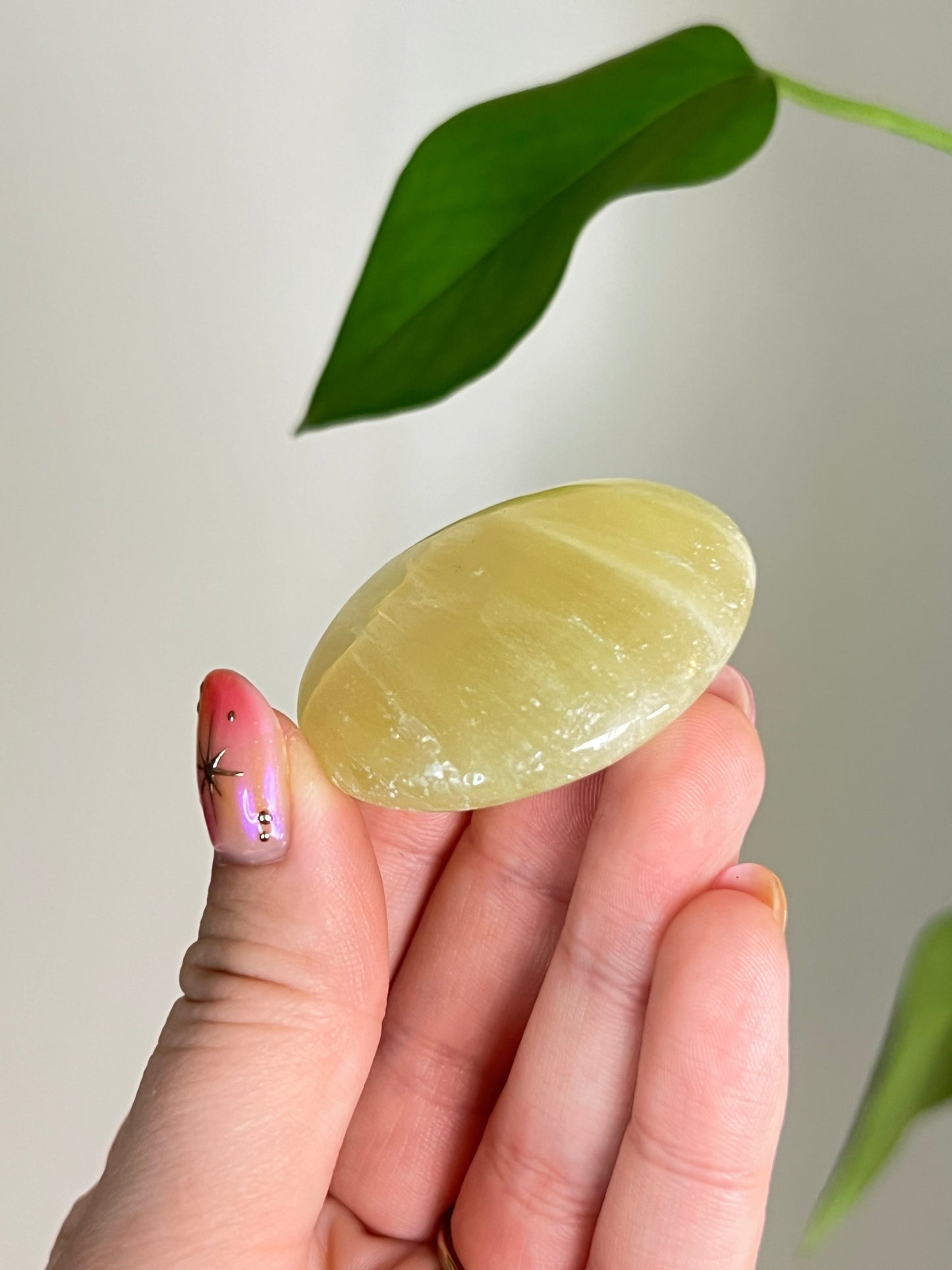 Lemon Calcite Small Flat Stone