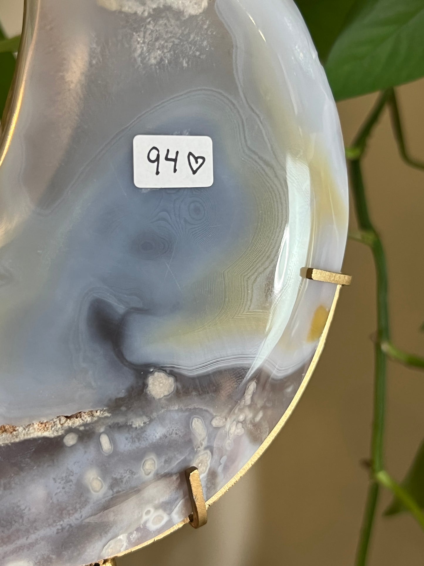 Flower Agate Moon Stand - A