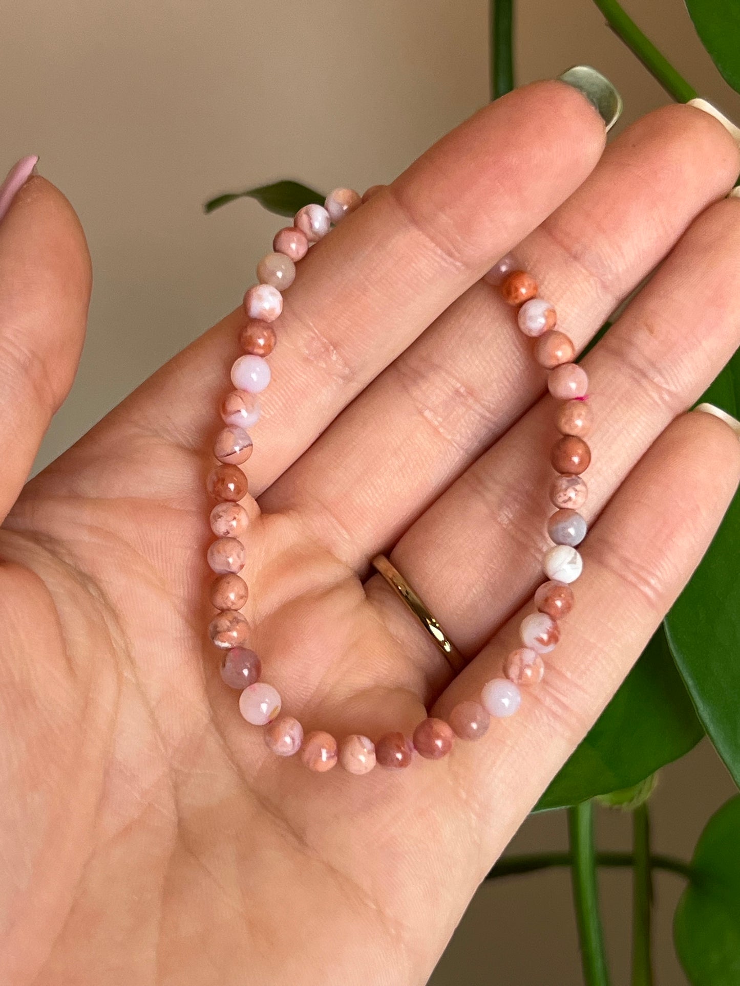 Cotton Candy Agate 4mm Bracelet