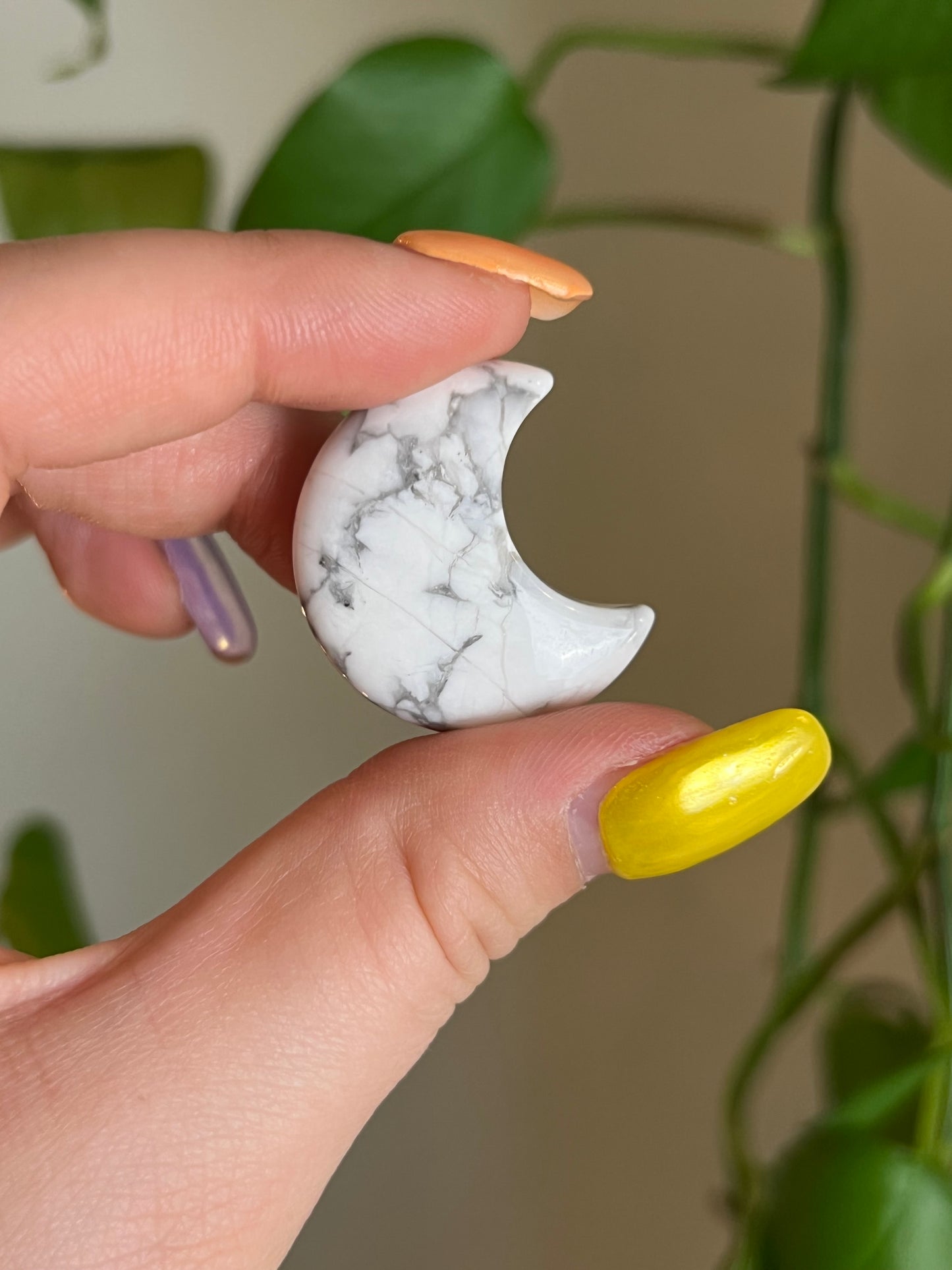 White Howlite Small Moon