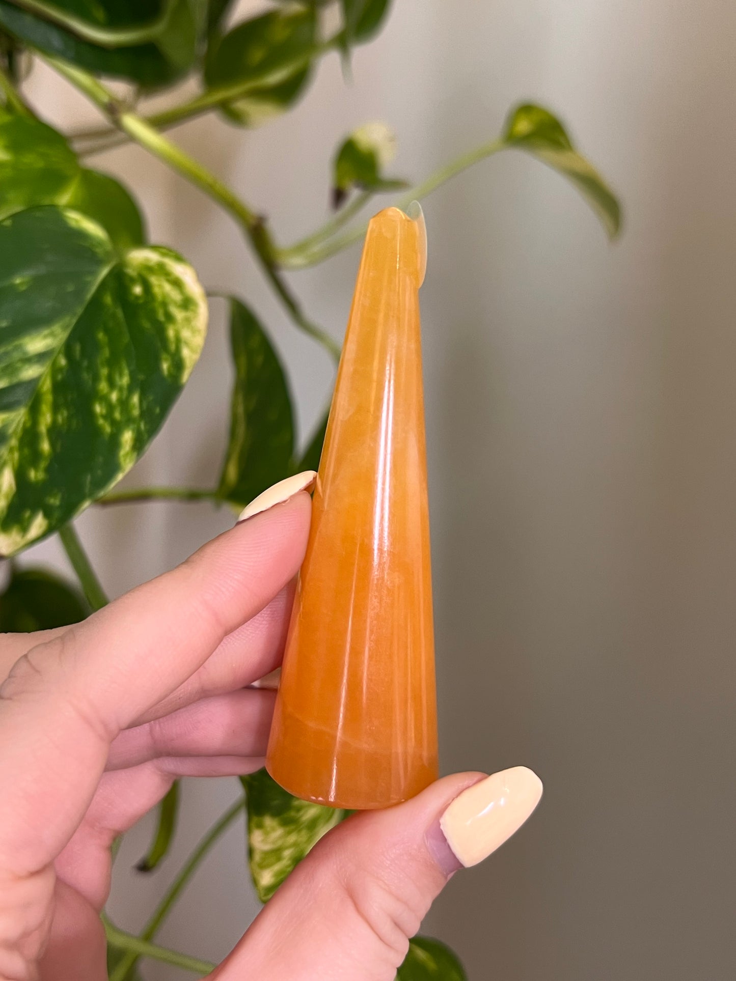 Orange Calcite Ring Holder - 3