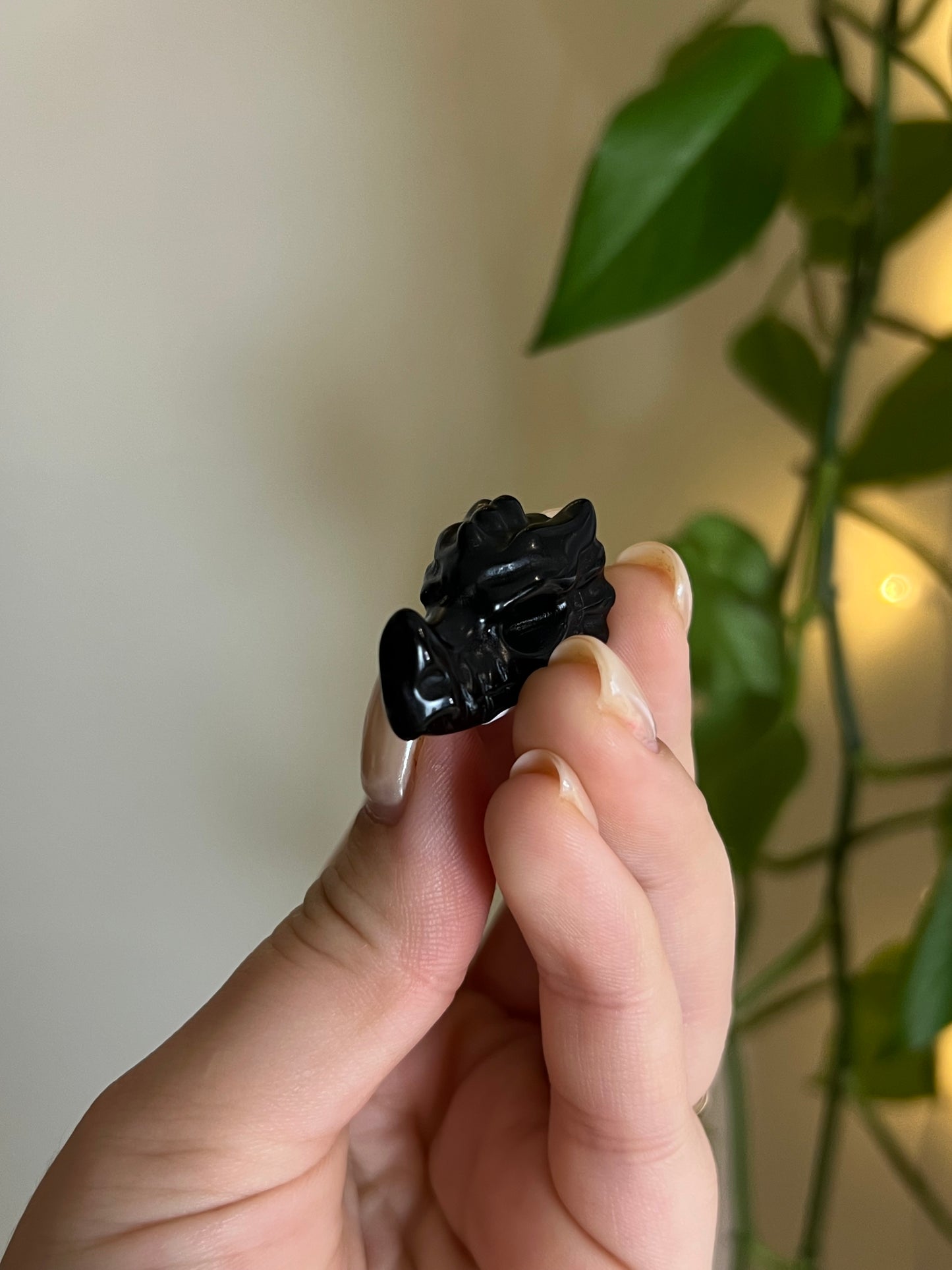 Black Obsidian Small Dragon Head