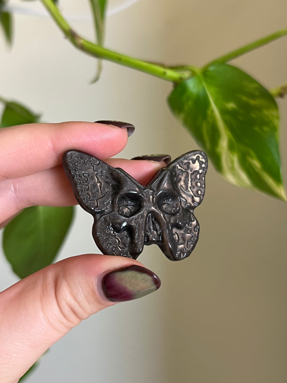 Silver Sheen Obsidian Death Moth