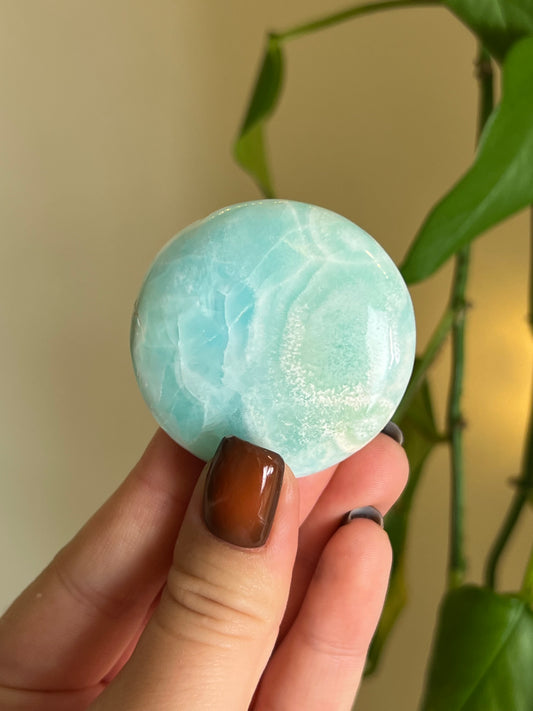 Caribbean Calcite Small Flat Stone