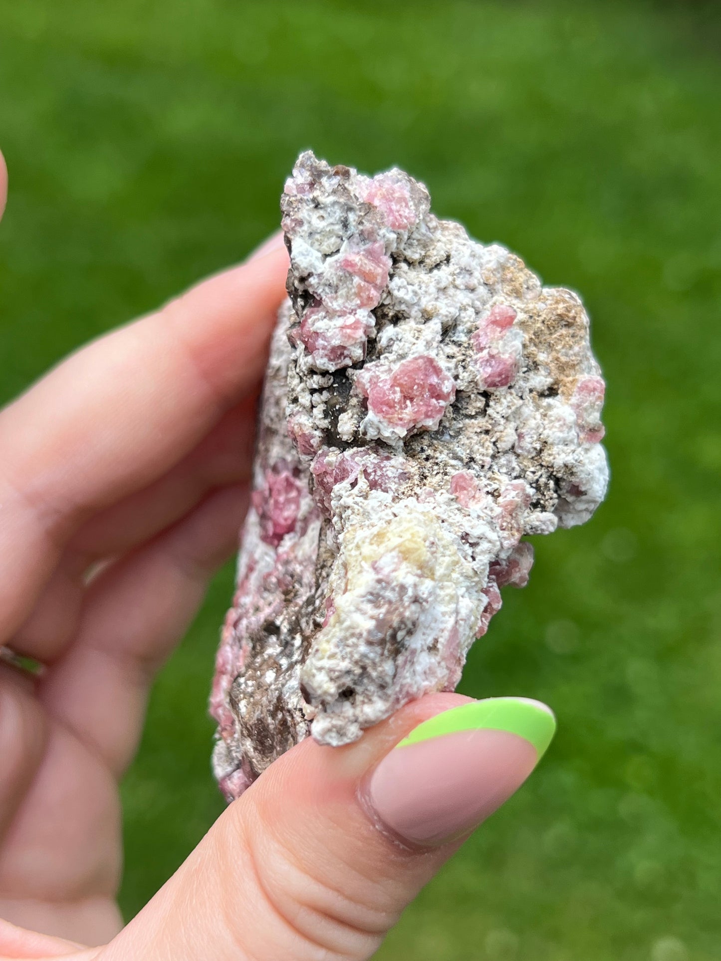 Pink Garnet on Matrix