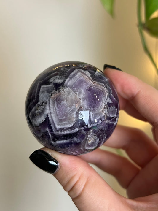 Chevron Amethyst Sphere - S