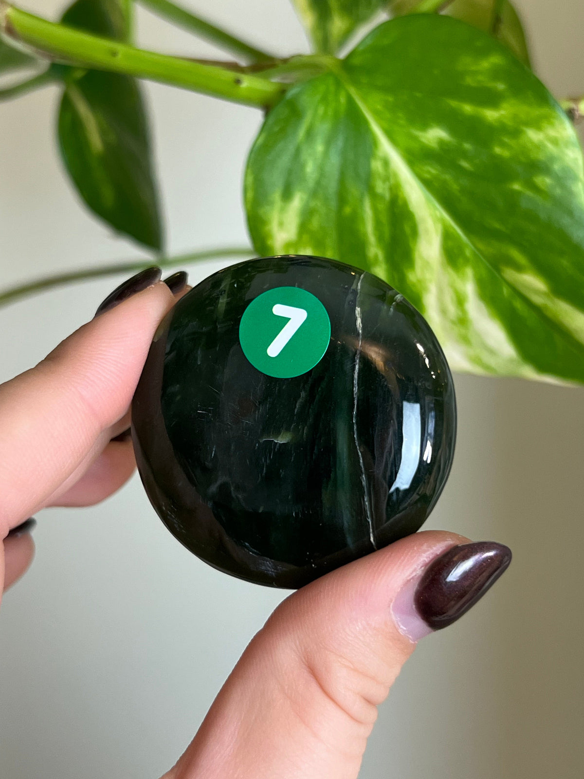 Moody Nephrite Jade Flat Stone - 7