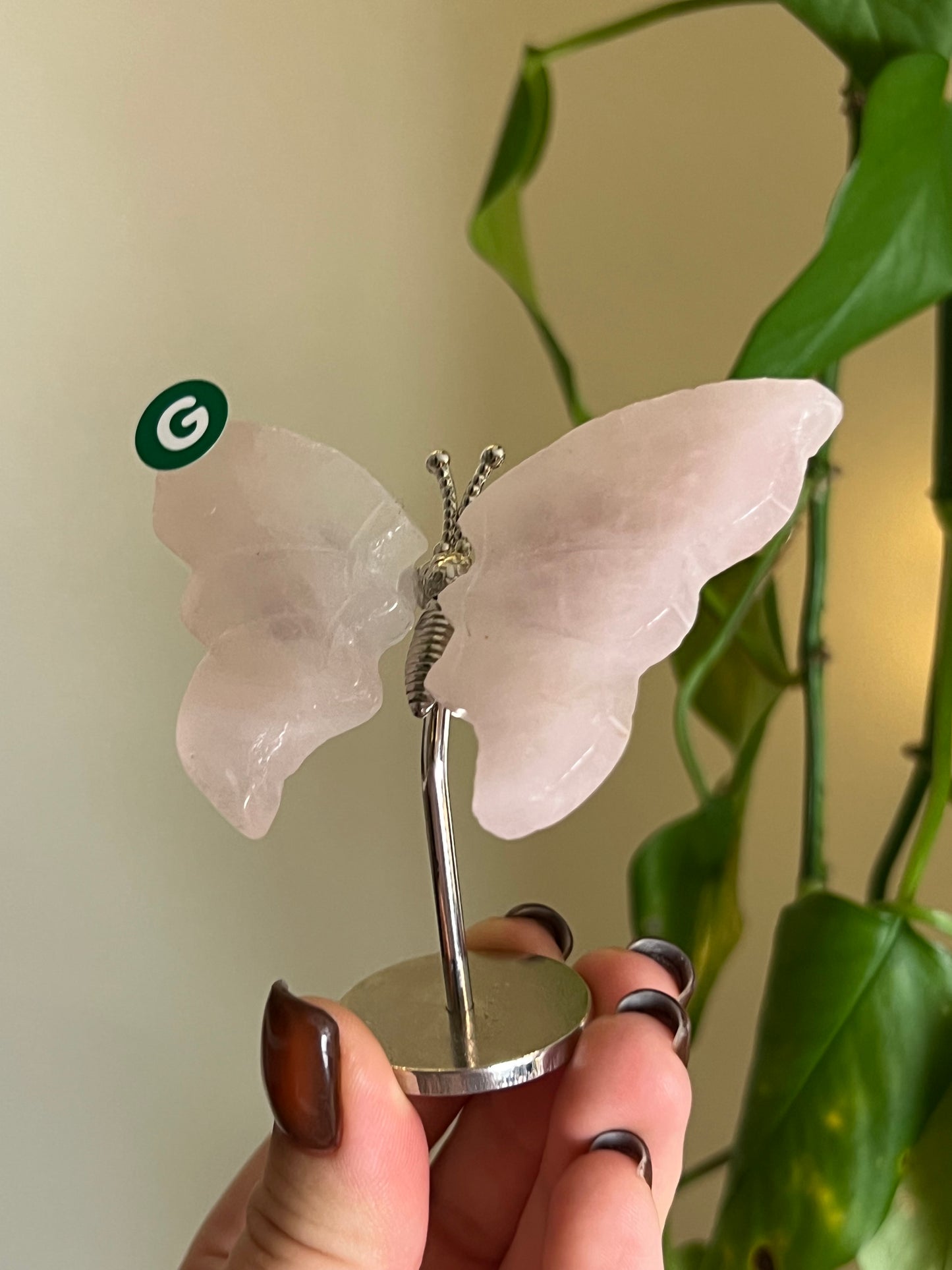 Rose Quartz Butterfly Stand - G