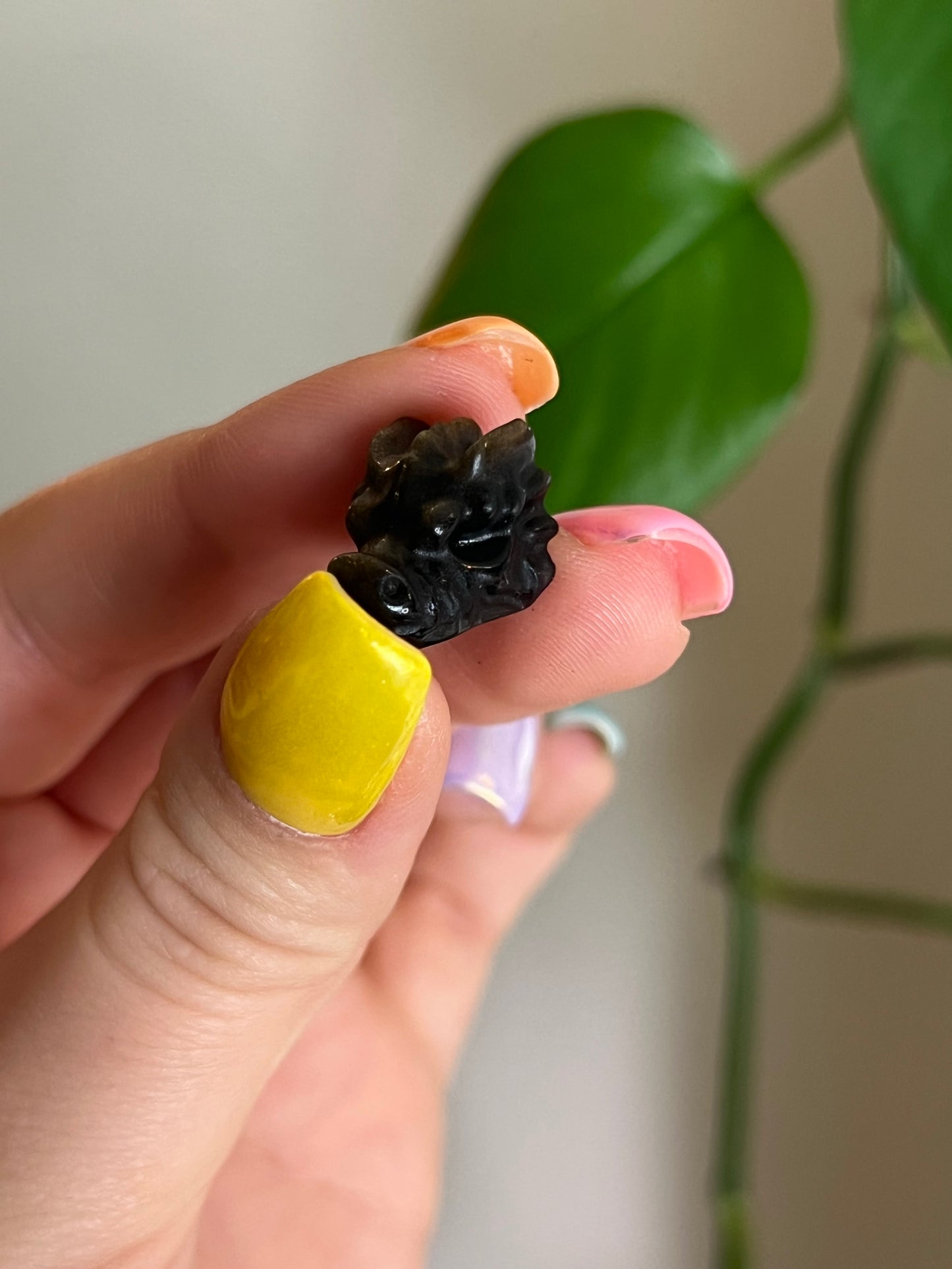 Mini Gold Sheen Obsidian Dragon Head