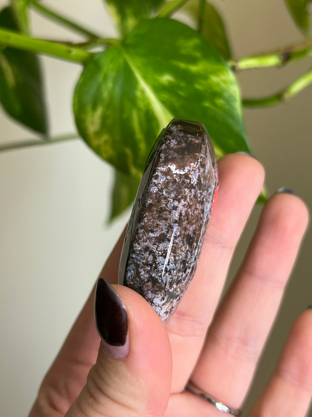 Purple Ocean Jasper Palm Stone - T