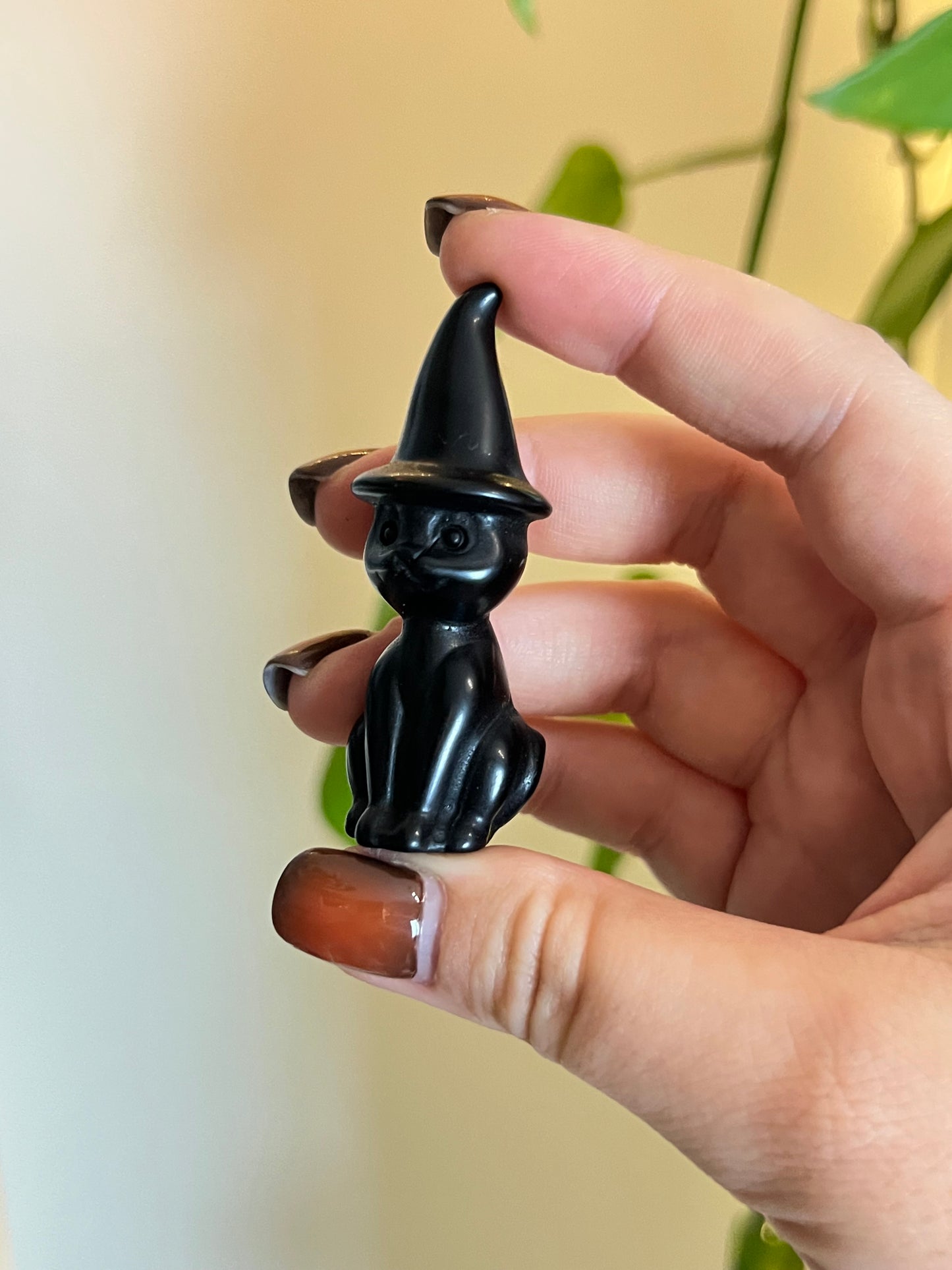 Black Obsidian Witchy Cat