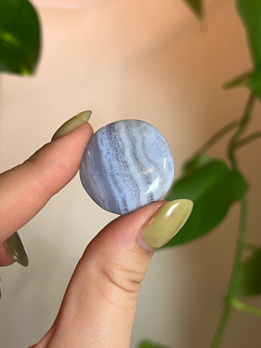 Blue Lace Agate Button
