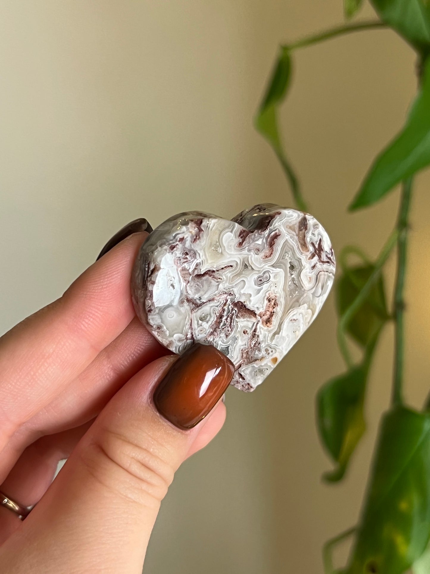 Mexican Lace Agate Heart