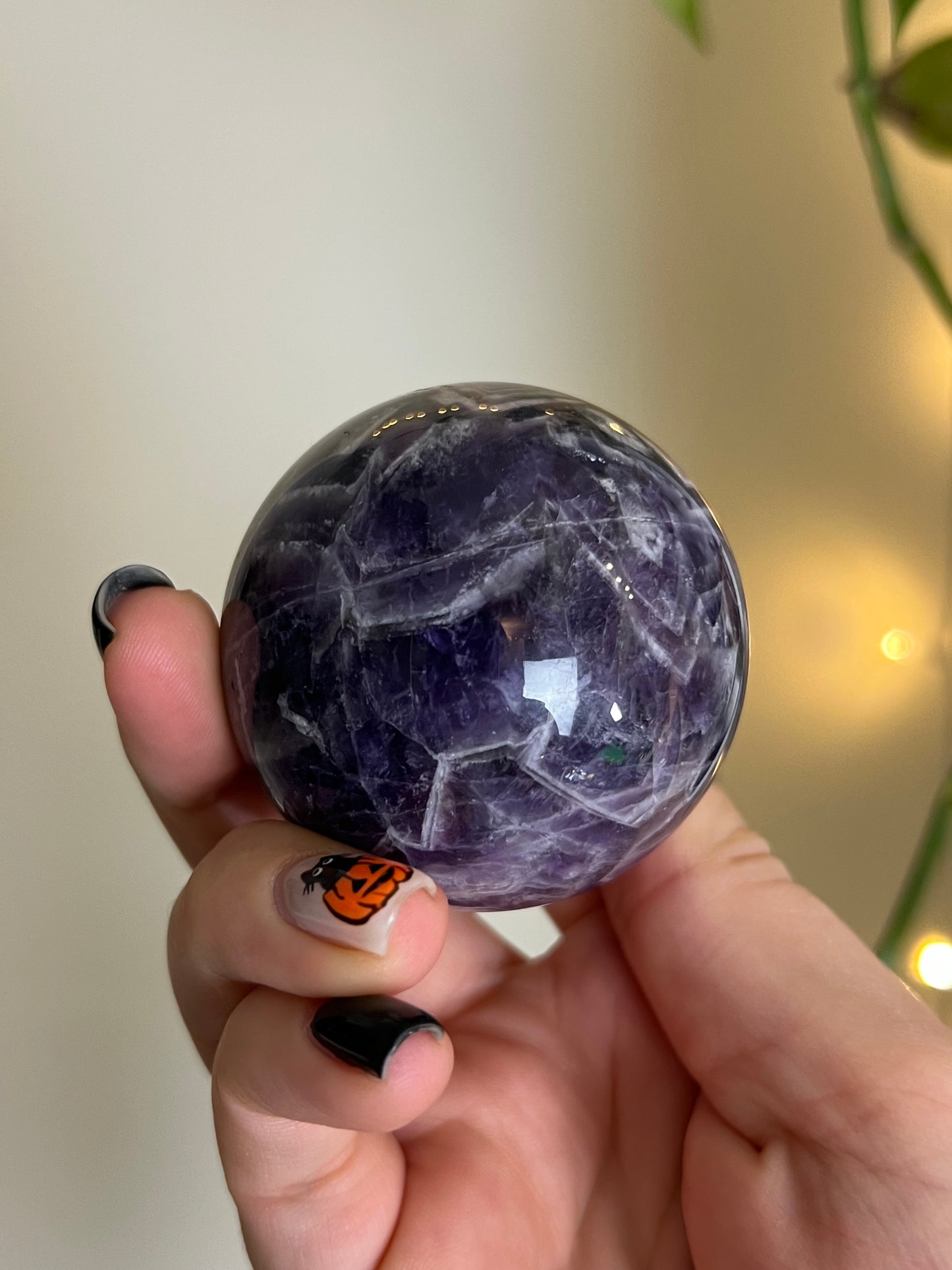 Chevron Amethyst Sphere - T