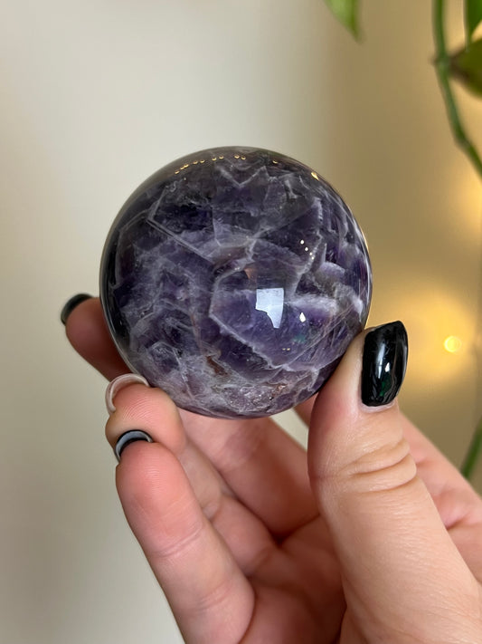 Chevron Amethyst Sphere - T