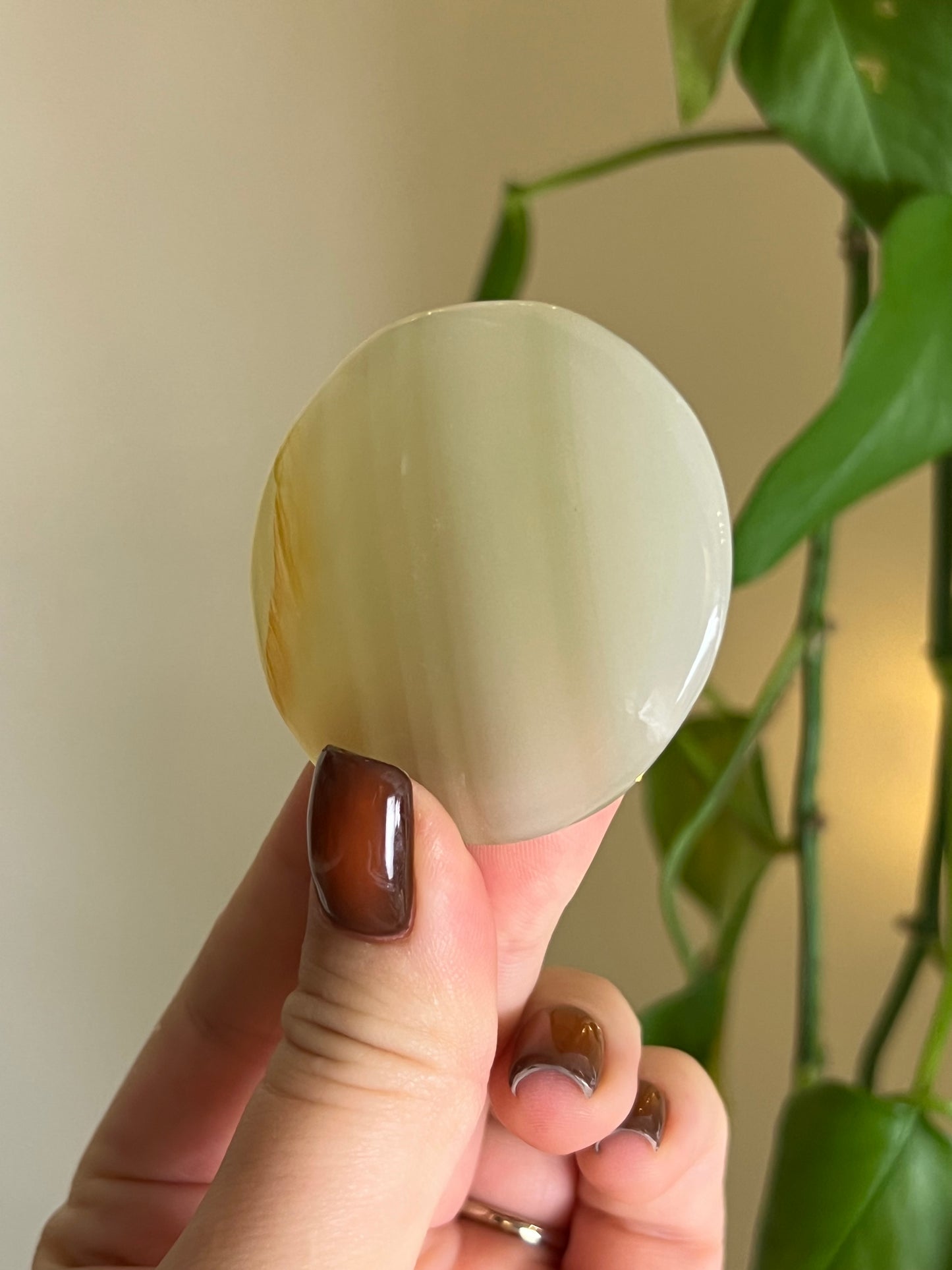 Lemon Lime Banded Onyx Medium Flat Stone