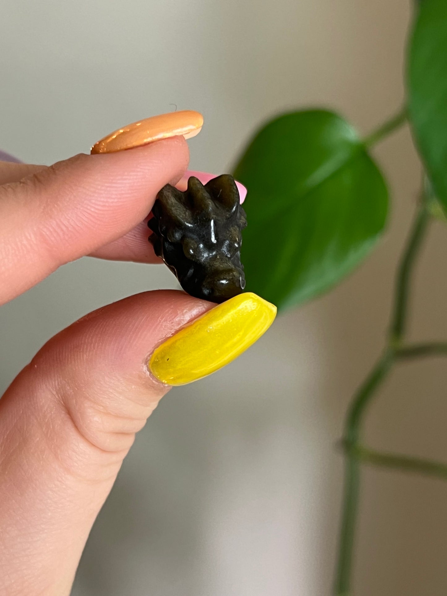 Mini Gold Sheen Obsidian Dragon Head