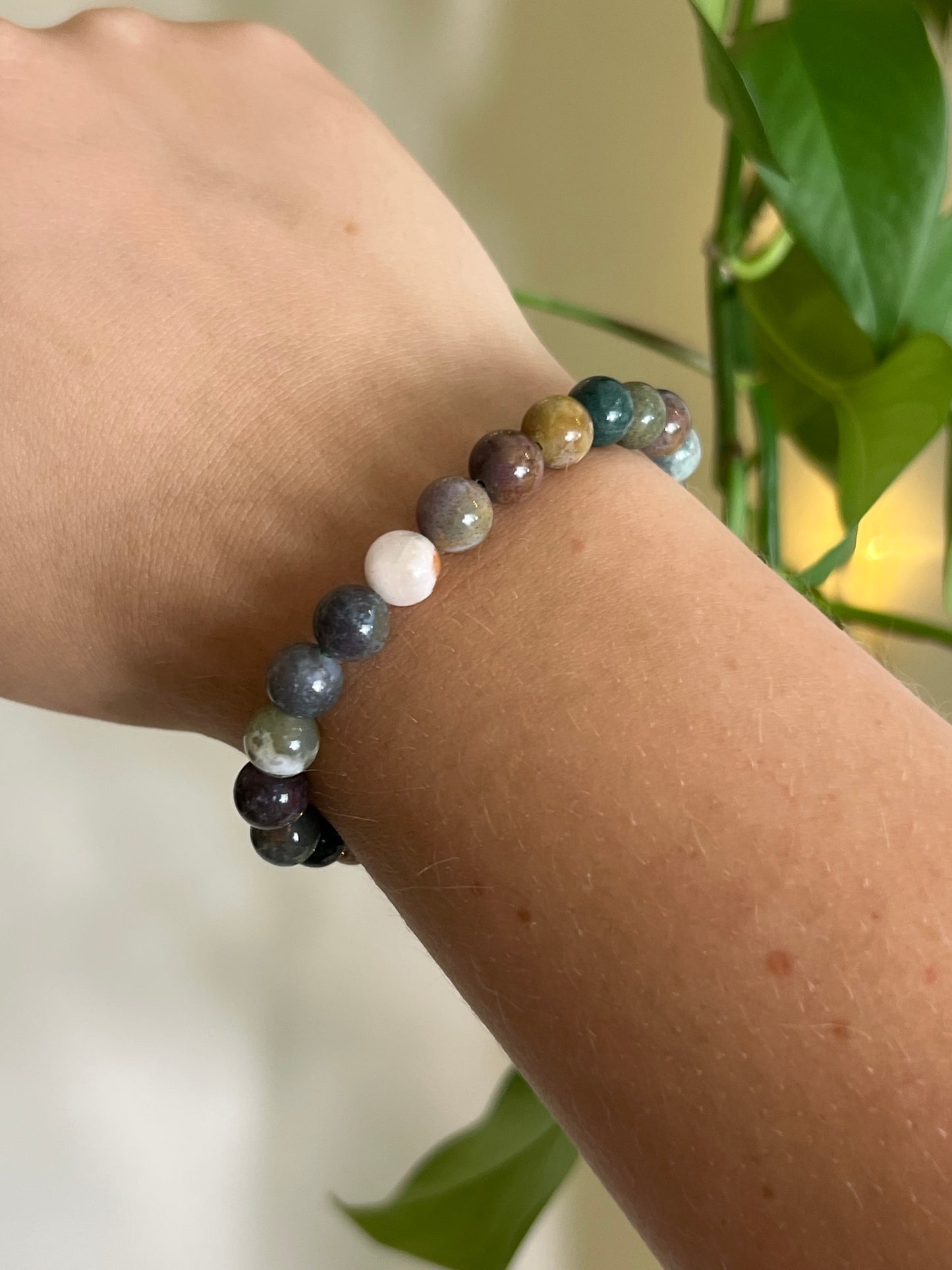 Rainbow Moss Agate Bracelet 8mm