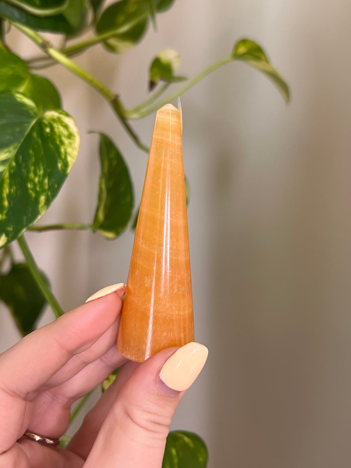 Orange Calcite Ring Holder - 2